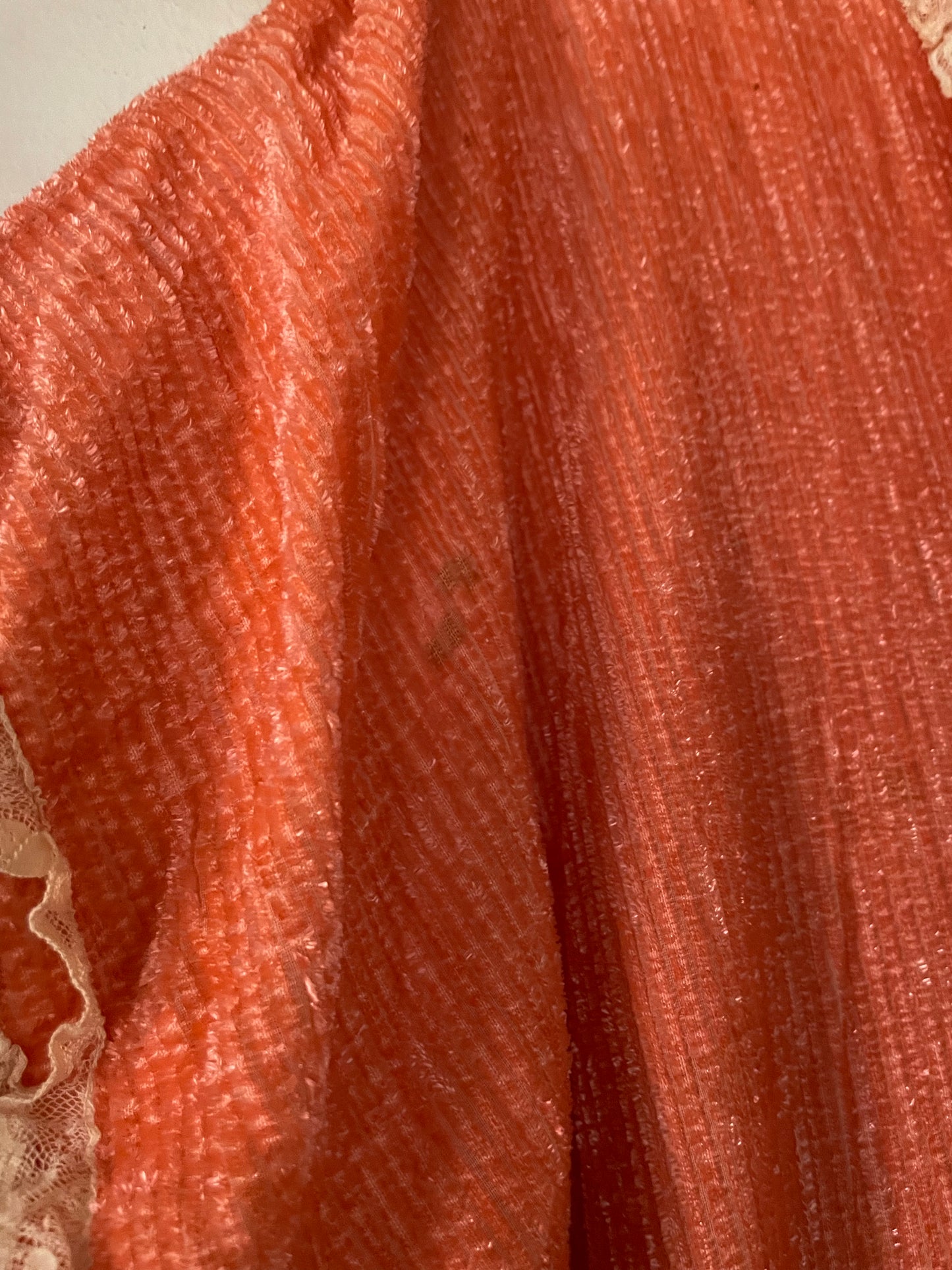 Antique 1920s Coral Chenille Robe
