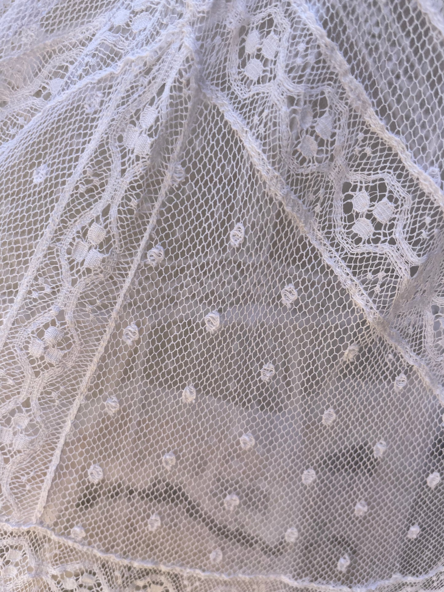 Edwardian Embroidered Mesh Lace Tiered Skirt