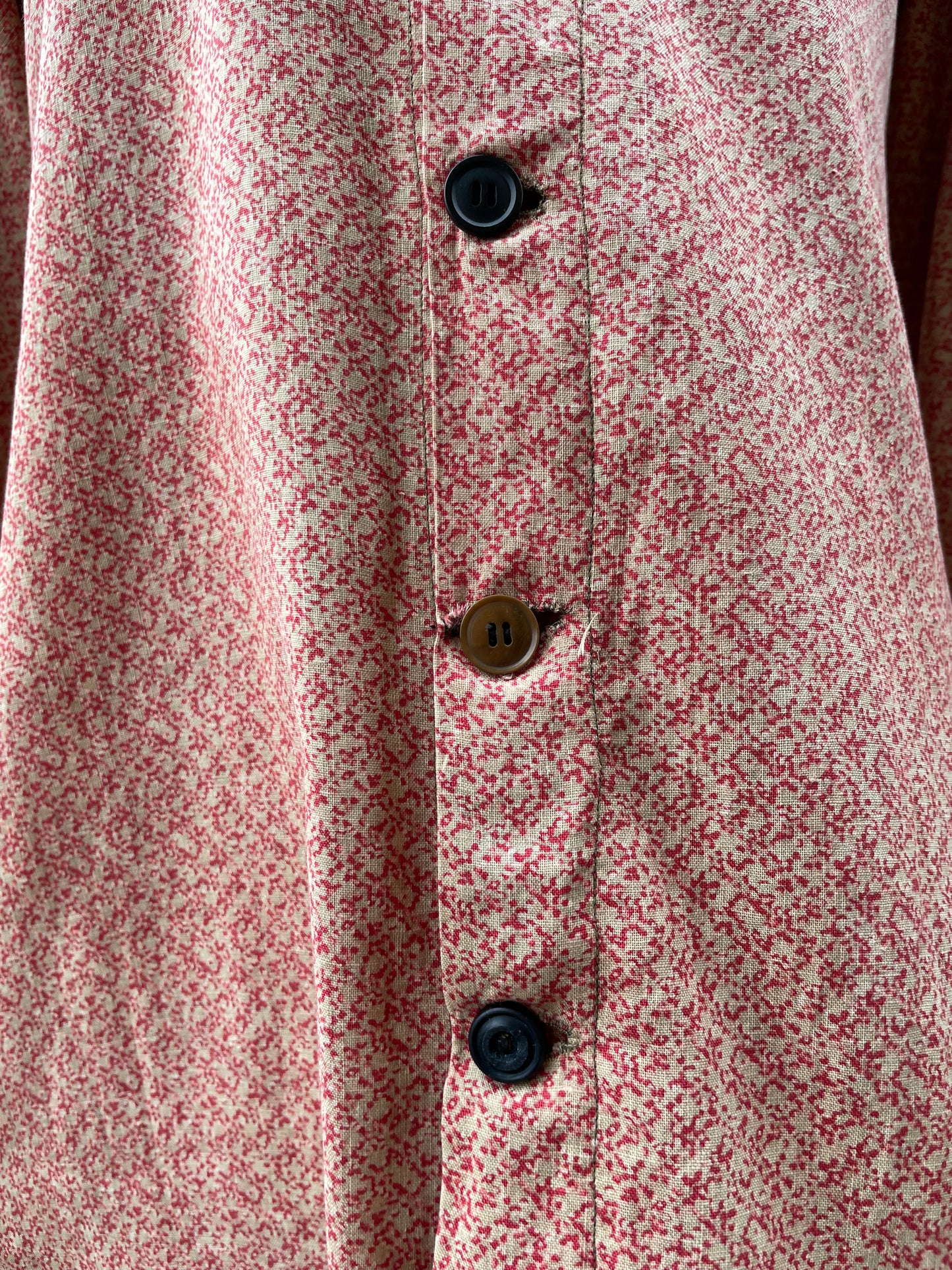 1870s Roller Print Cotton Prairie Dress