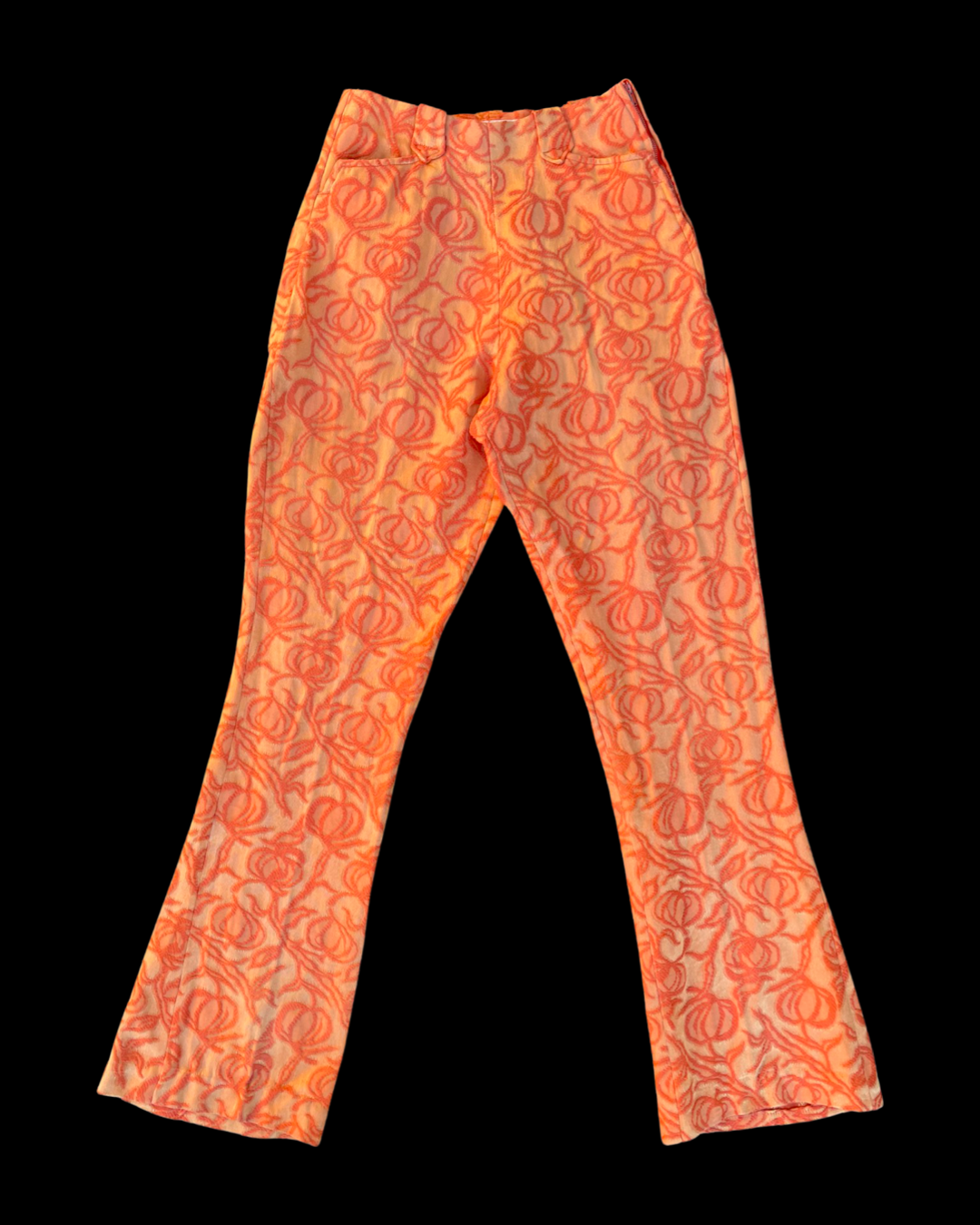 1960s Mod Tapestry Side Zip Western Flares