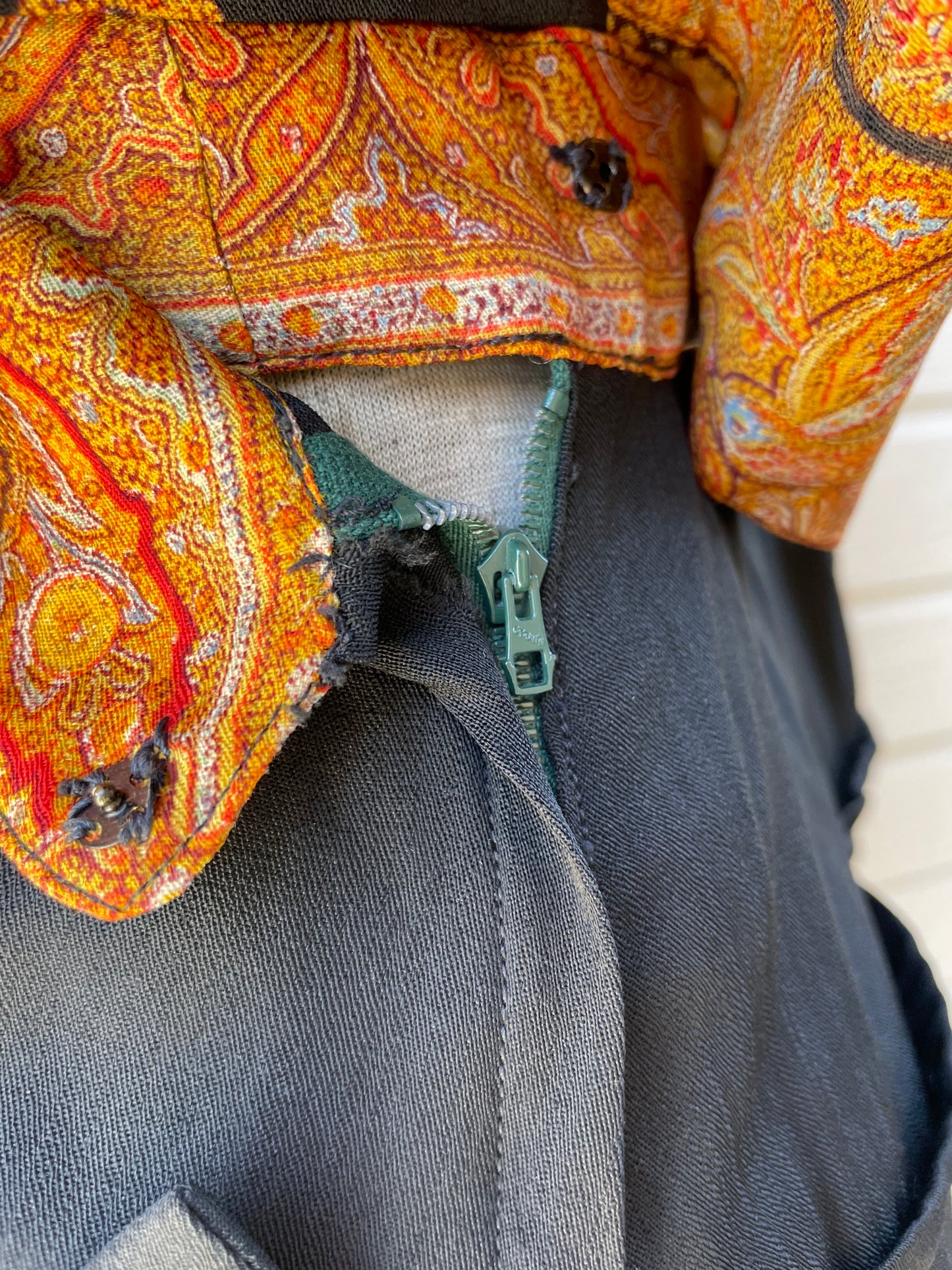 Rare Victorian Paisley Shawl Two Piece Set Circa 1930s/1940s