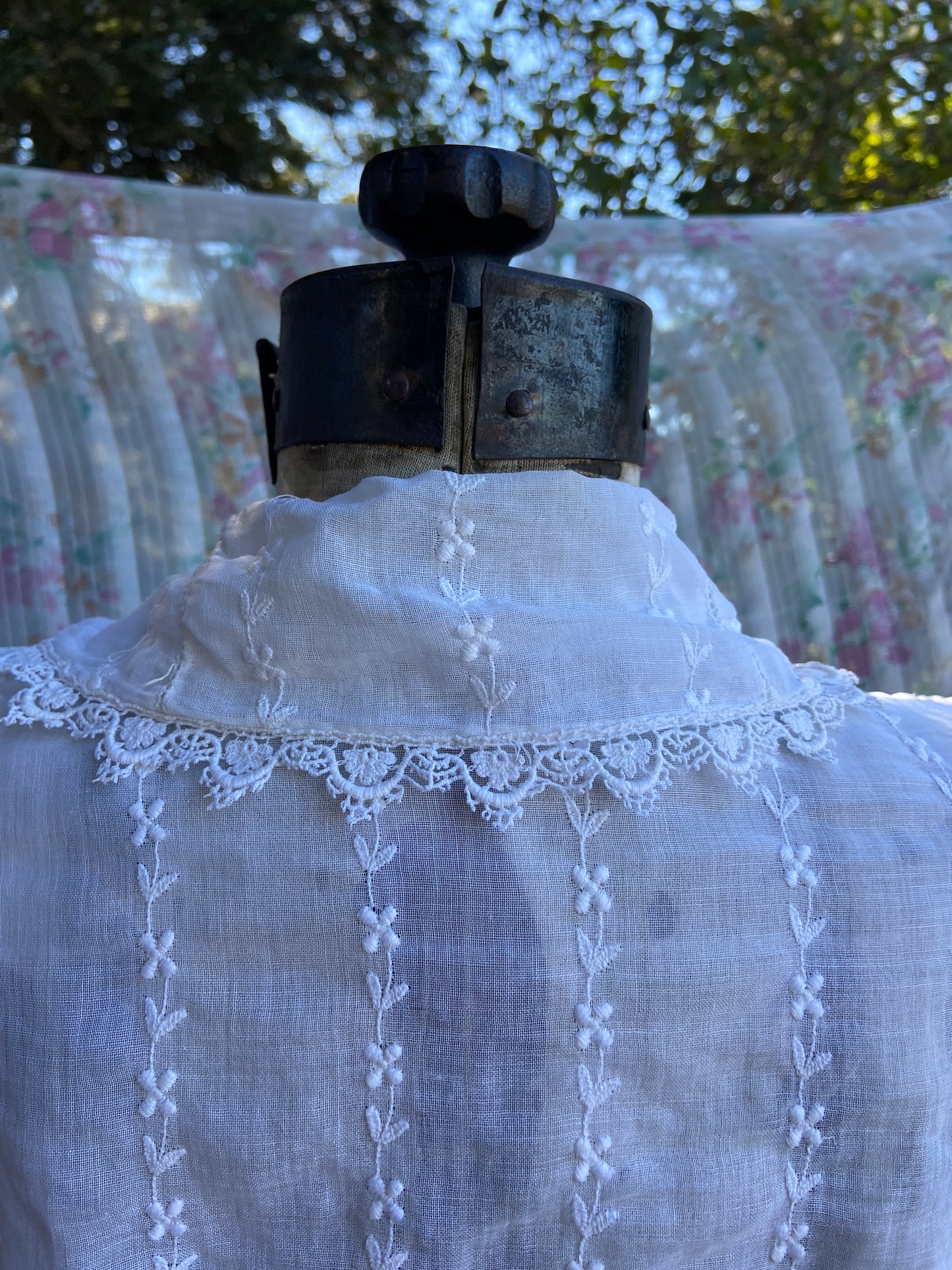 Edwardian Organdy Sailor Collar Embroidered Blouse