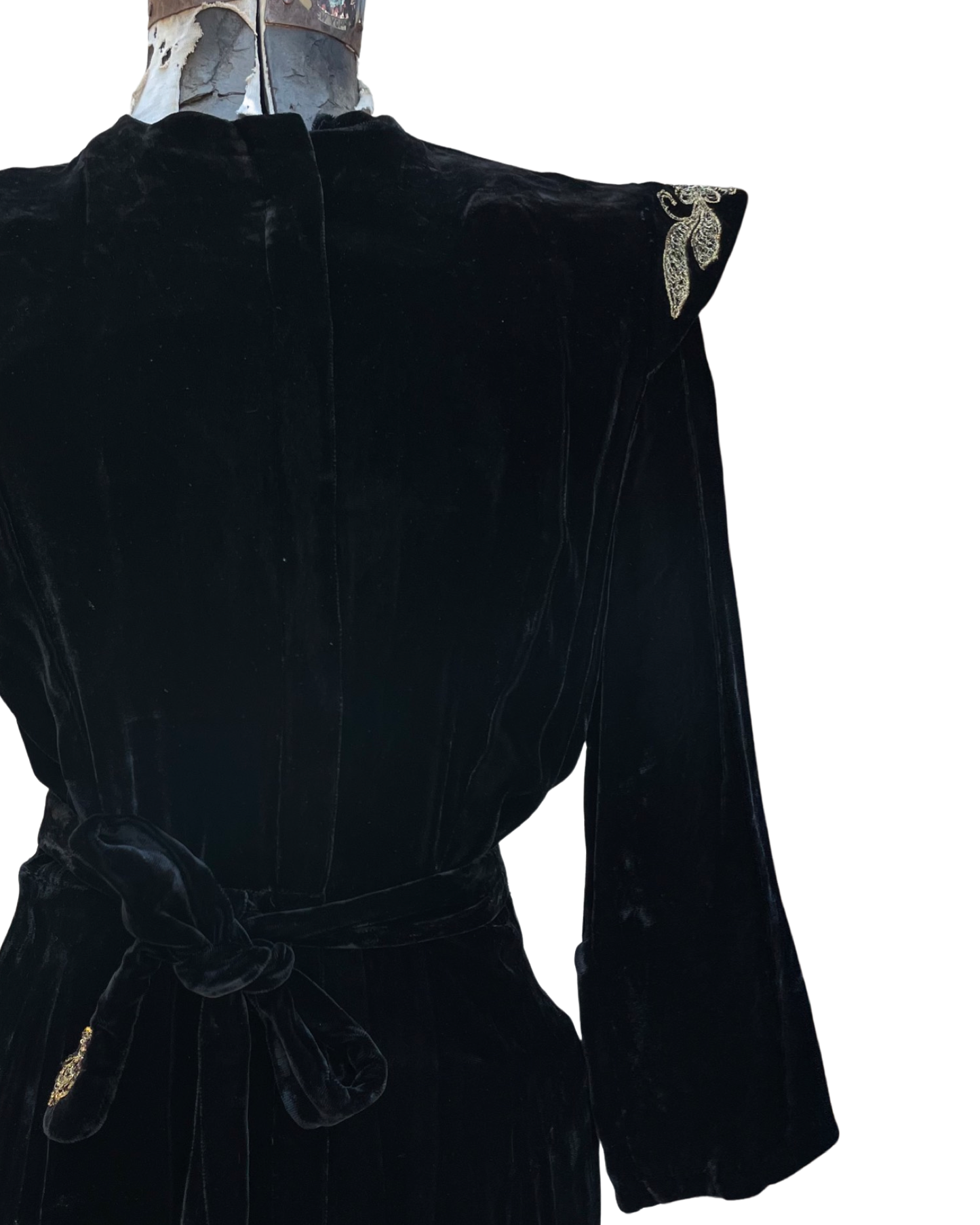 1940s Zip Front Velvet Dress