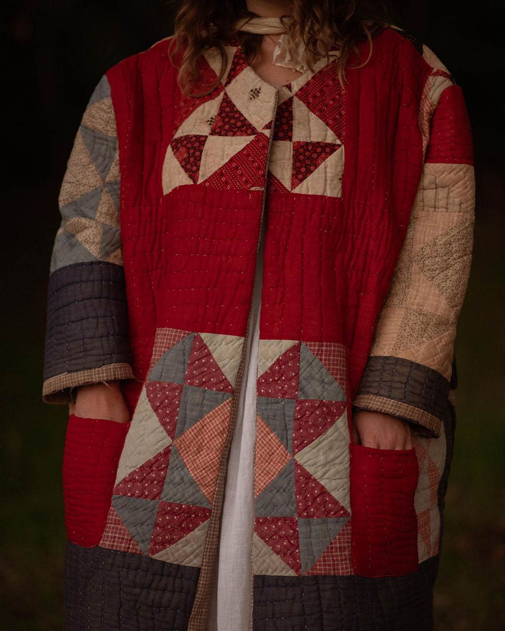 Antique Late 1800s Handmade Quilted Coat
