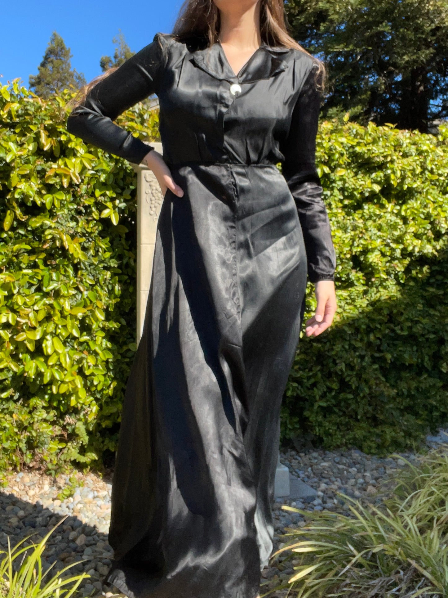 1940s Liquid Satin Hostess Gown