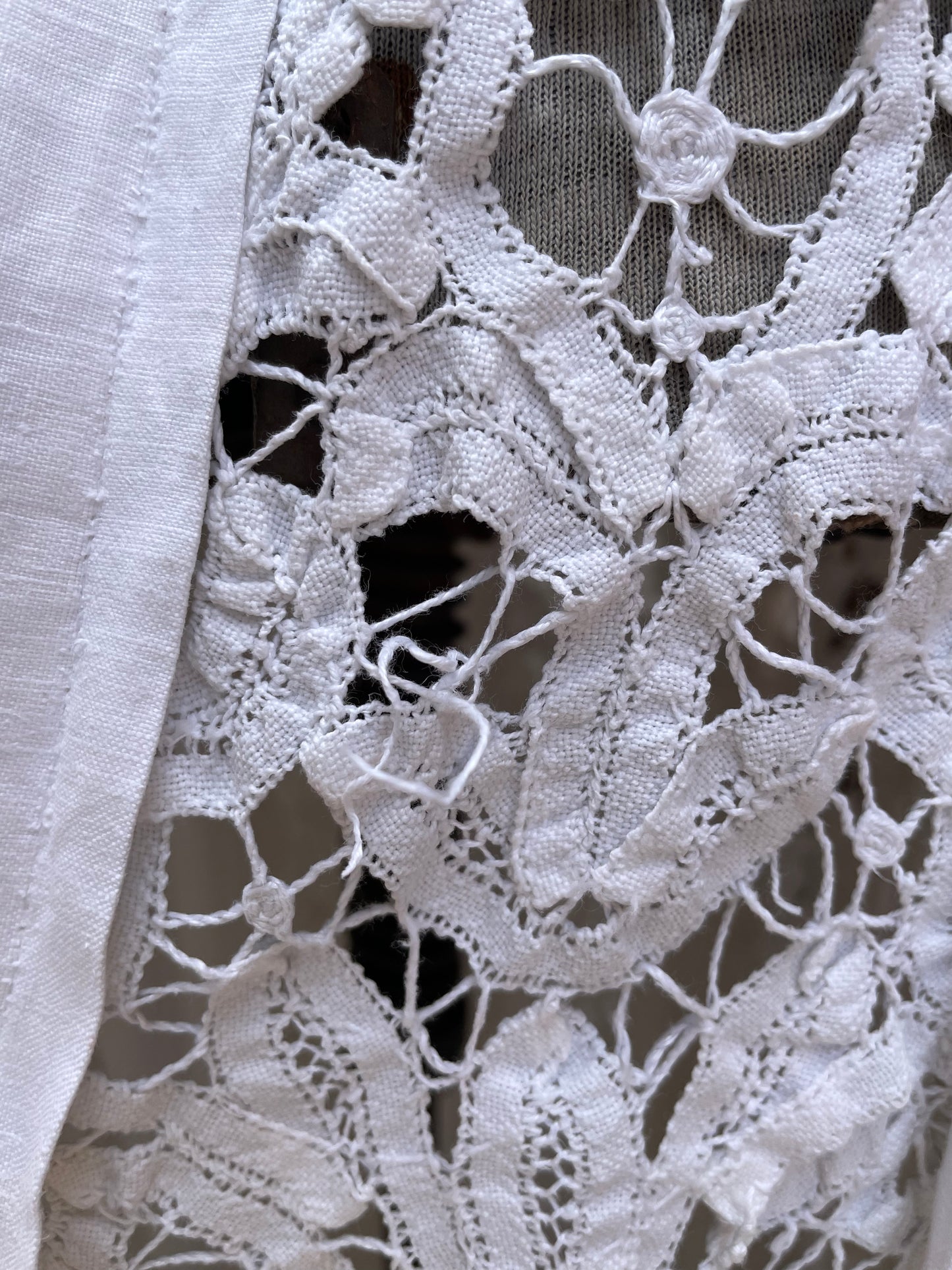 RESERVED Antique Linen & Battenburg Lace Skirt