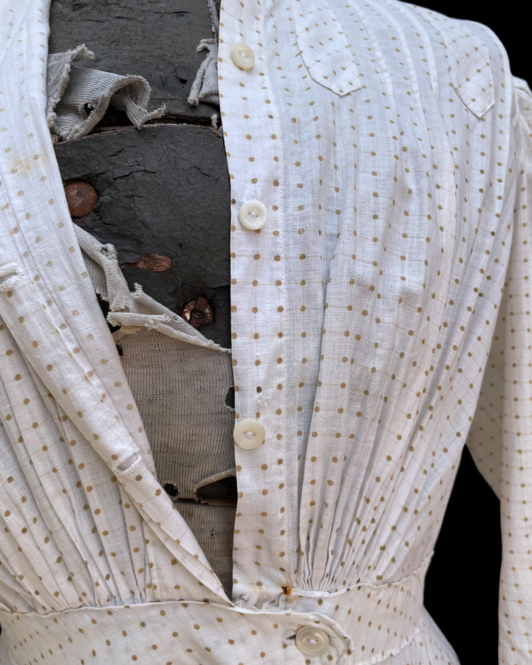 Edwardian Polka Dot Cotton Day Dress
