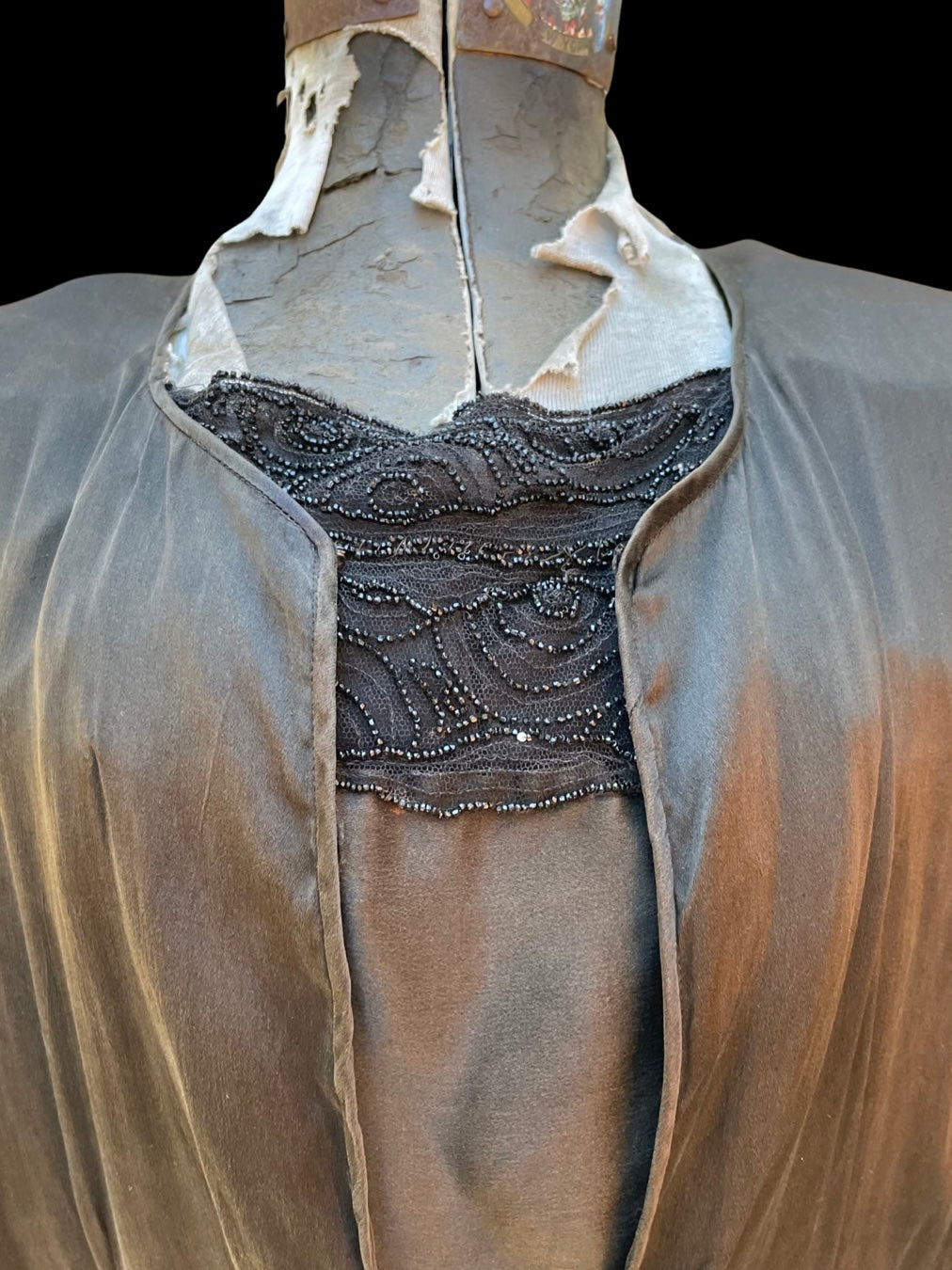 1910s Slinky Charmeuse Midi Dress