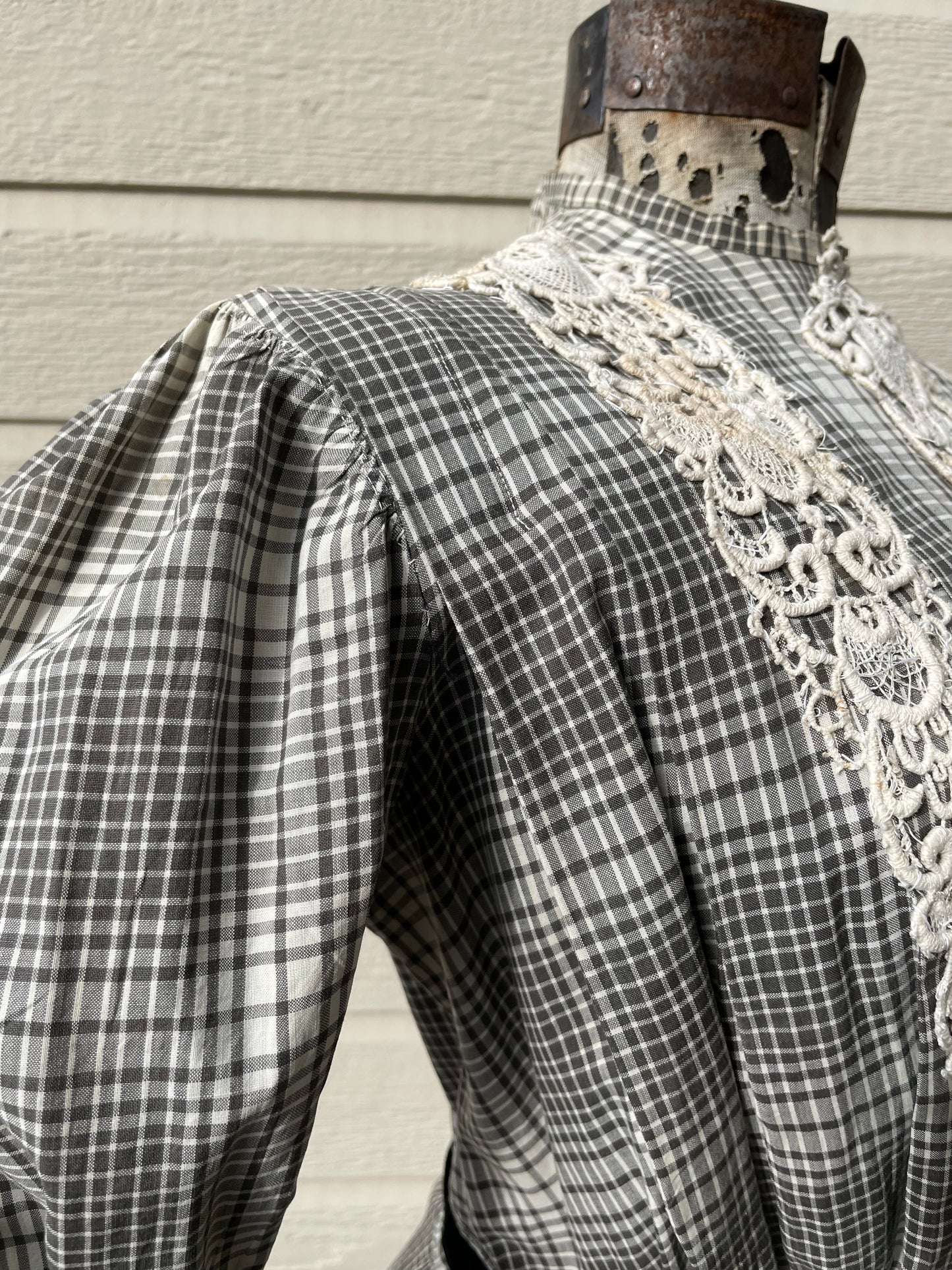 Early 1900s Windowpane Day Dress