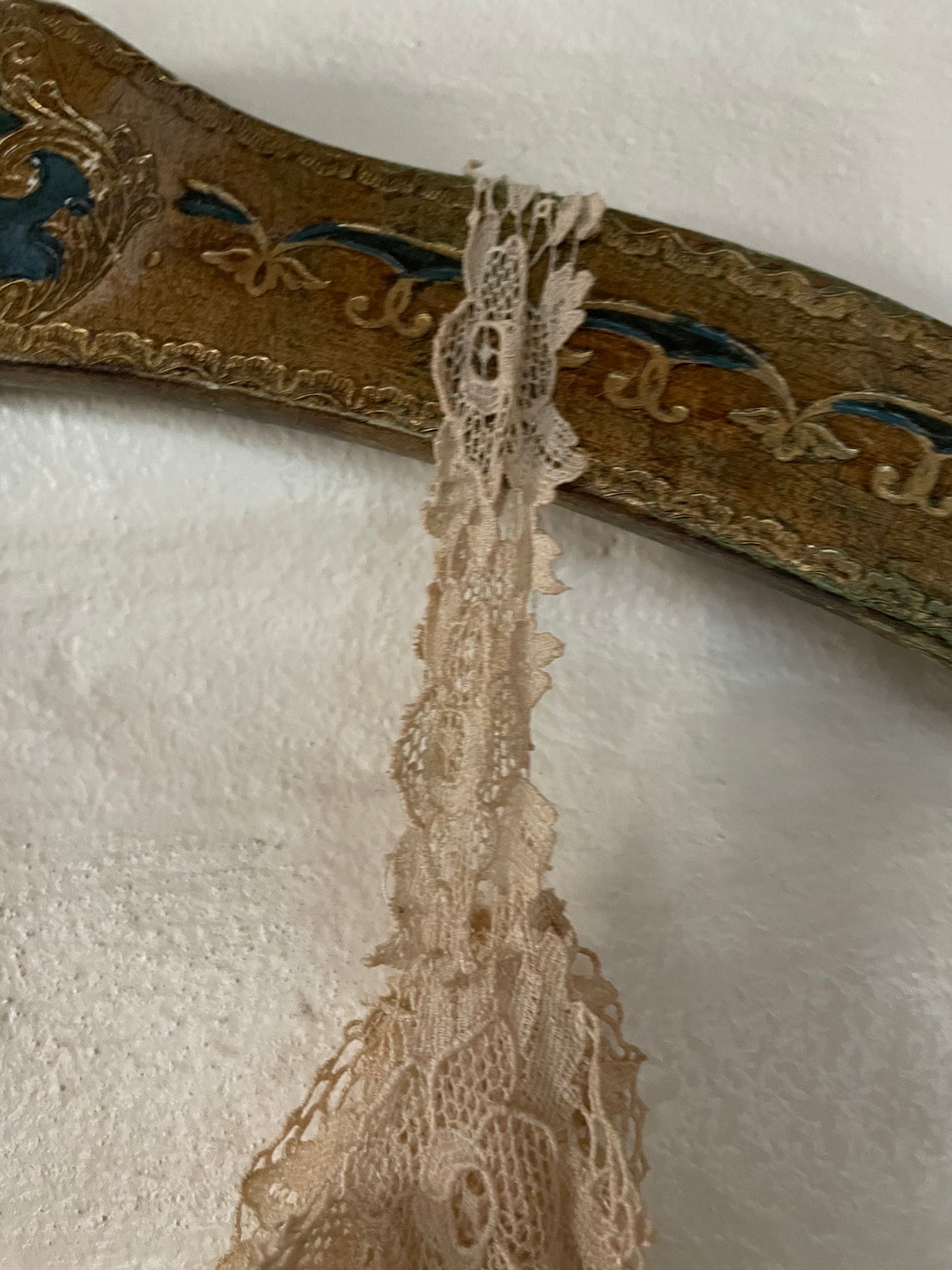 Antique Edwardian Ecru Lace Silk Slip Dress