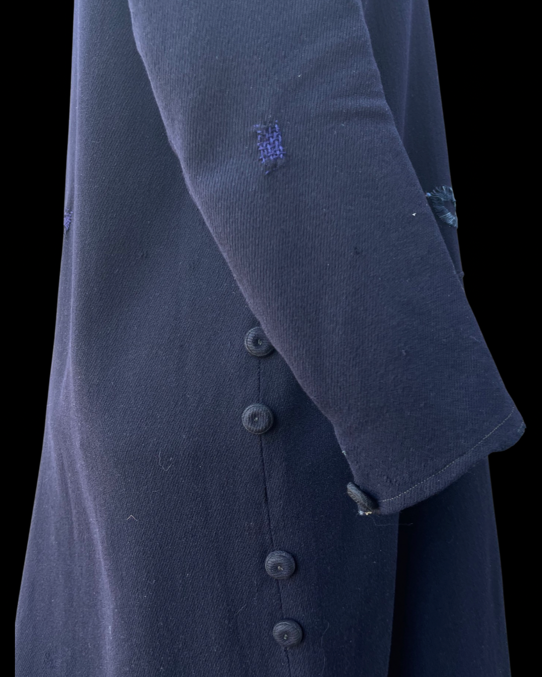 Rare 1920s Foliage Embroidered Knit Midi Dress