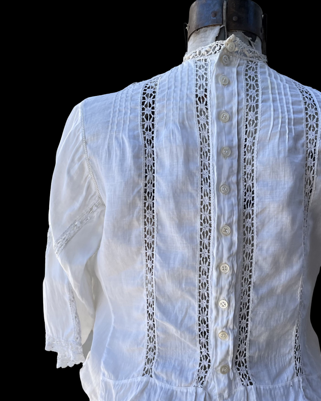 Edwardian Embroidered Whitework Cotton Lawn Blouse