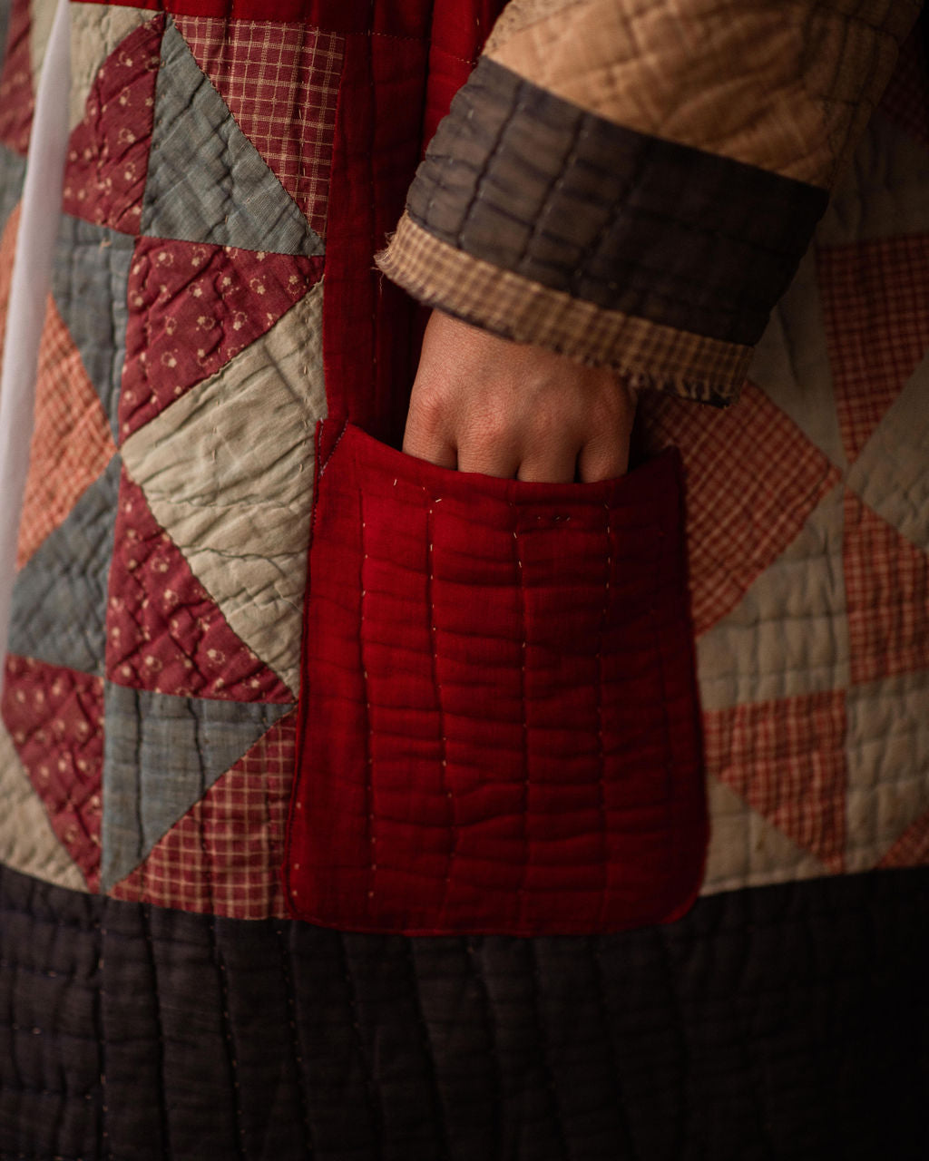 Antique Late 1800s Handmade Quilted Coat