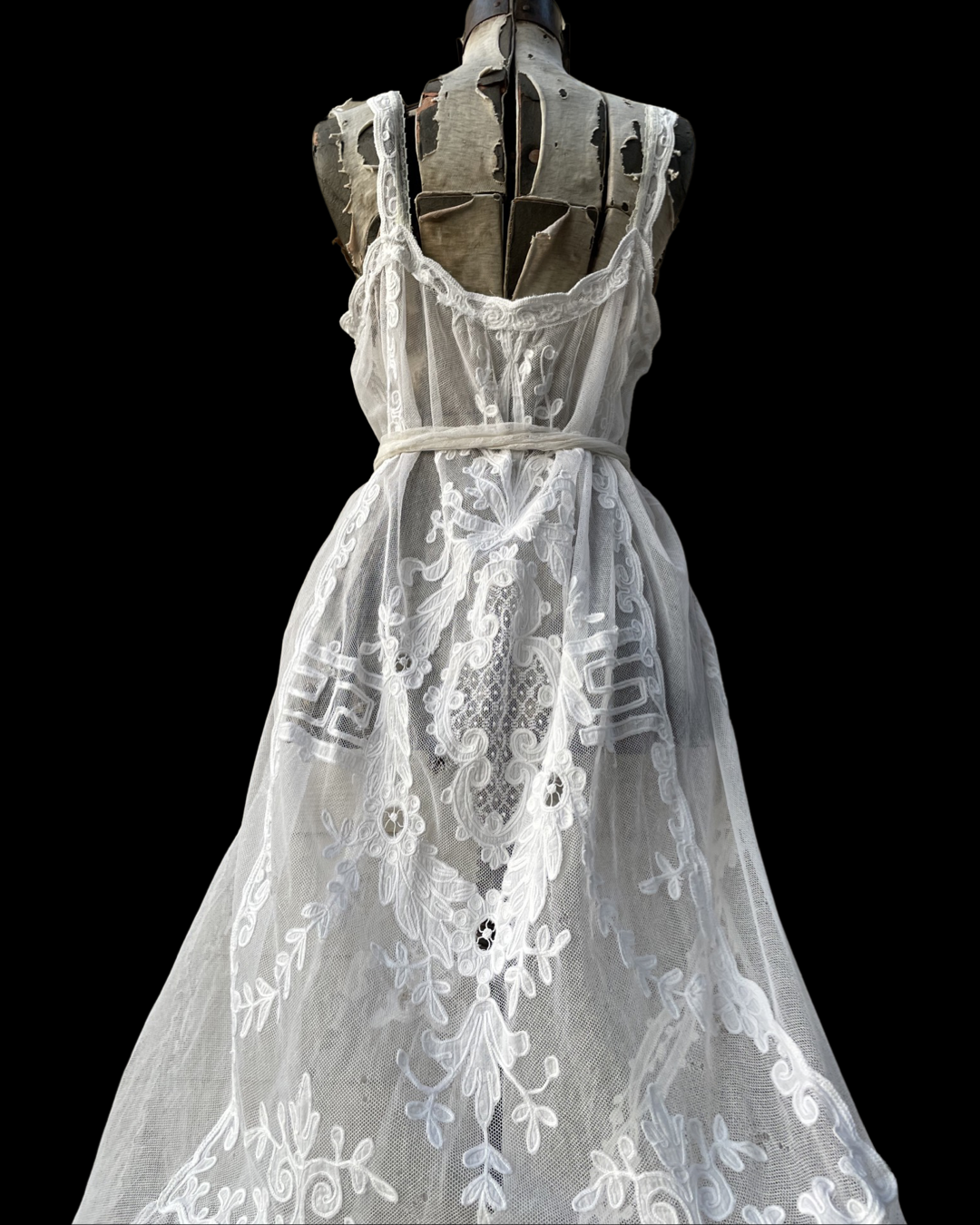 Antique Tambour Lace Handmade Dress