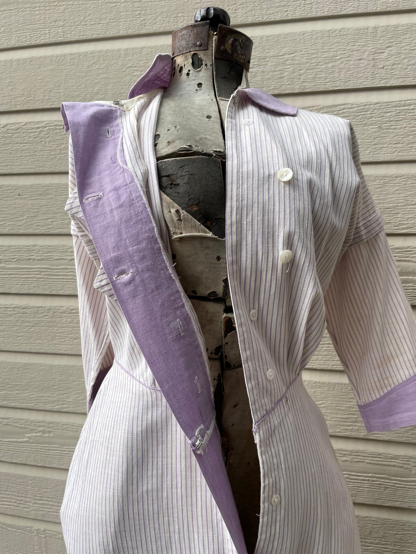 1910s Lavender Sailor Collar Day Dress