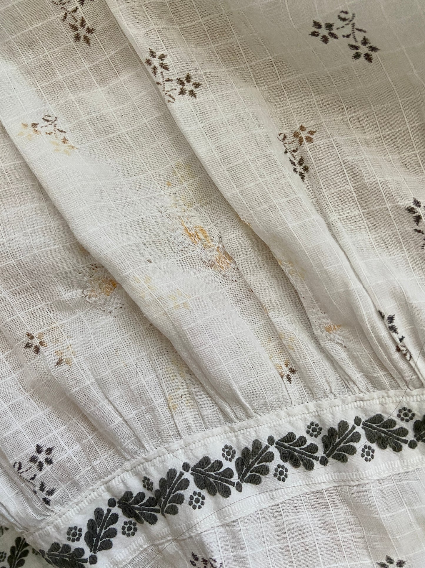 Late 1800s Calico & Eyelet Prairie Dress