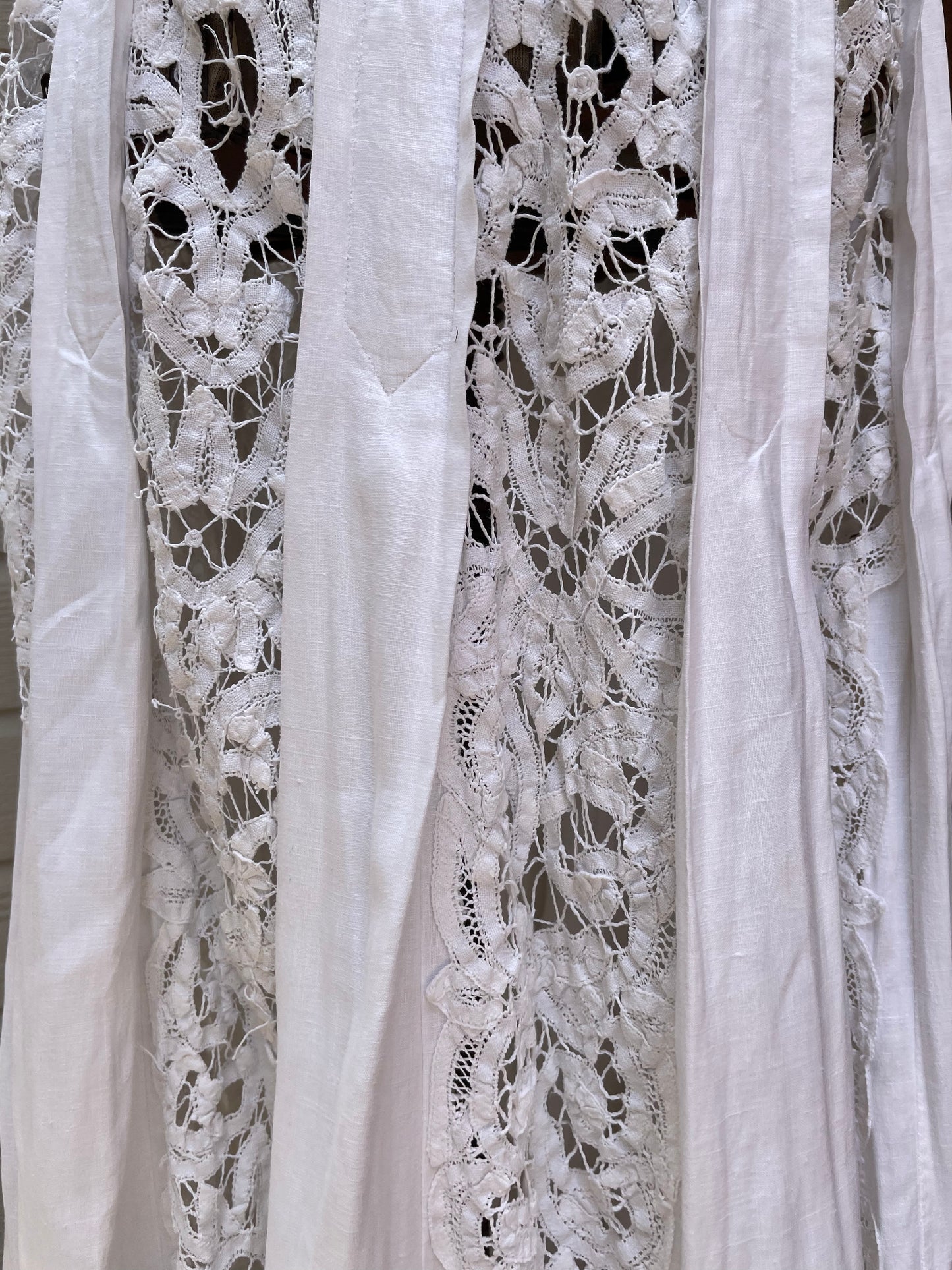 RESERVED Antique Linen & Battenburg Lace Skirt