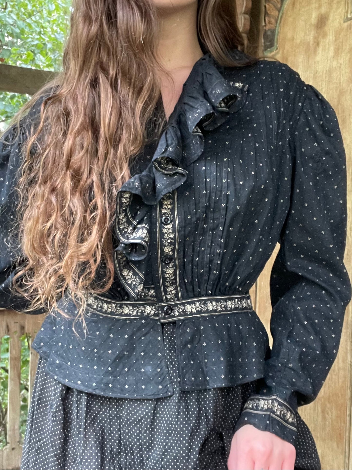 Turn Of The Century Calico Ruffle Prairie Blouse