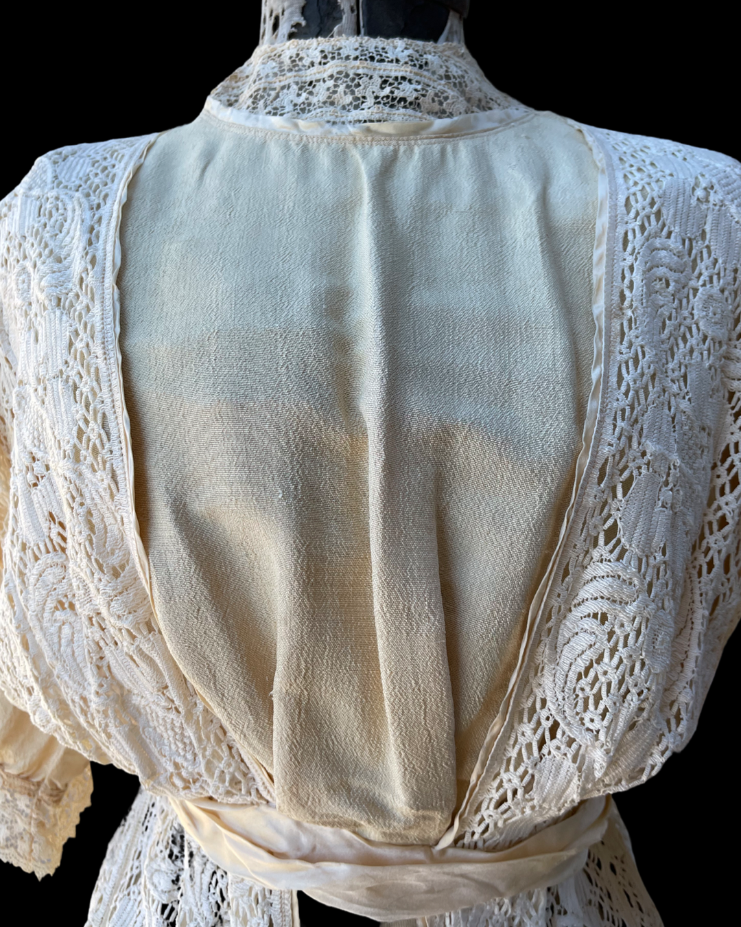 Edwardian Raw Silk/Linen Lace Wedding Bodice