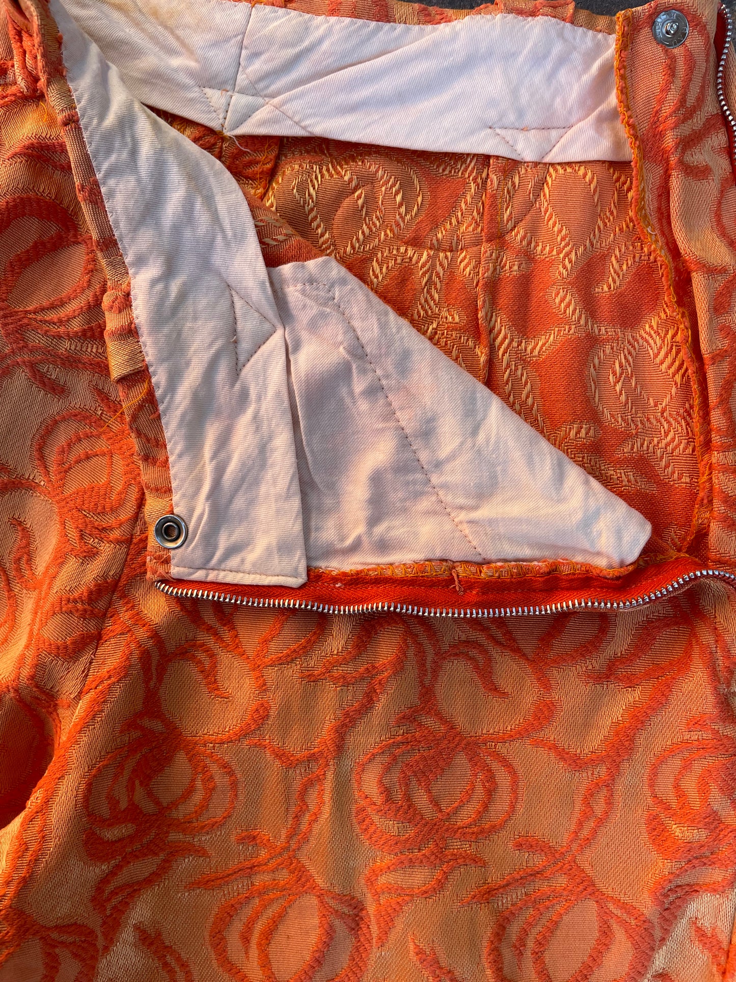 1960s Mod Tapestry Side Zip Western Flares