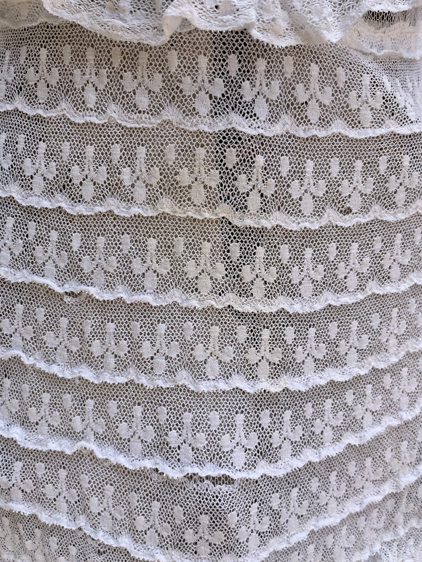 Rare Edwardian Tiered Lace Mesh Gown