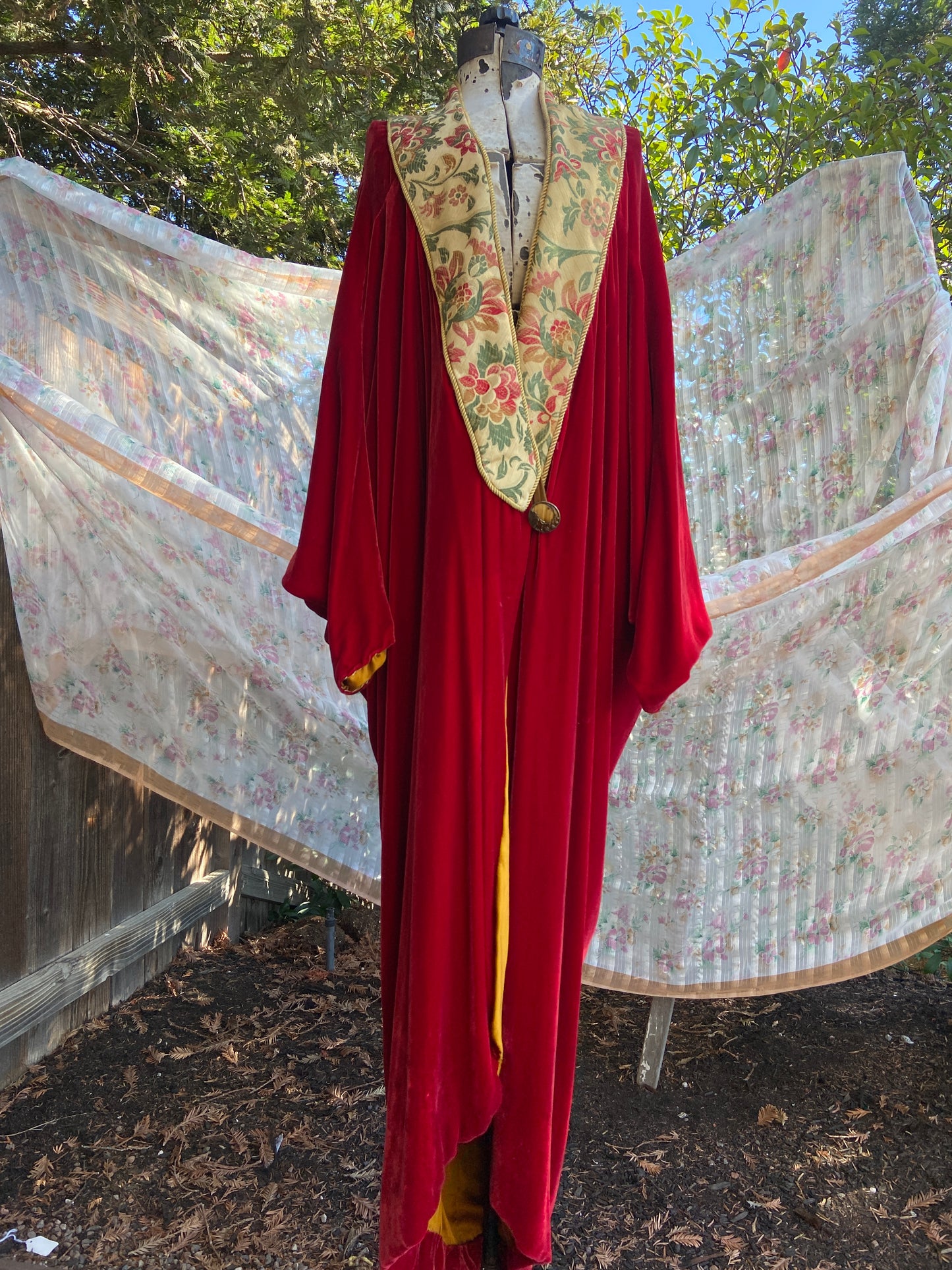 1920s Velvet & Tapestry Cocoon Opera Coat