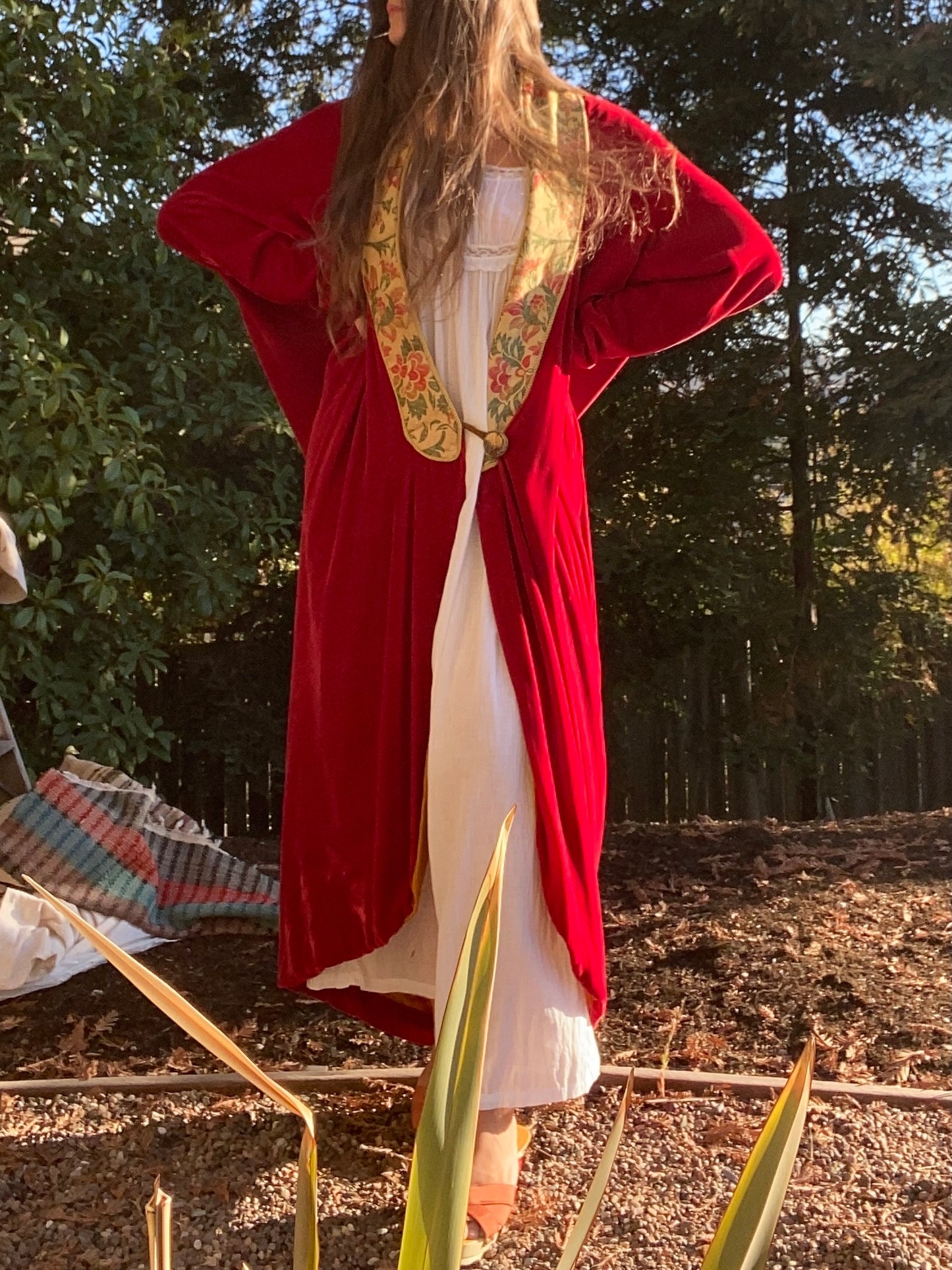 1920s Velvet & Tapestry Cocoon Opera Coat