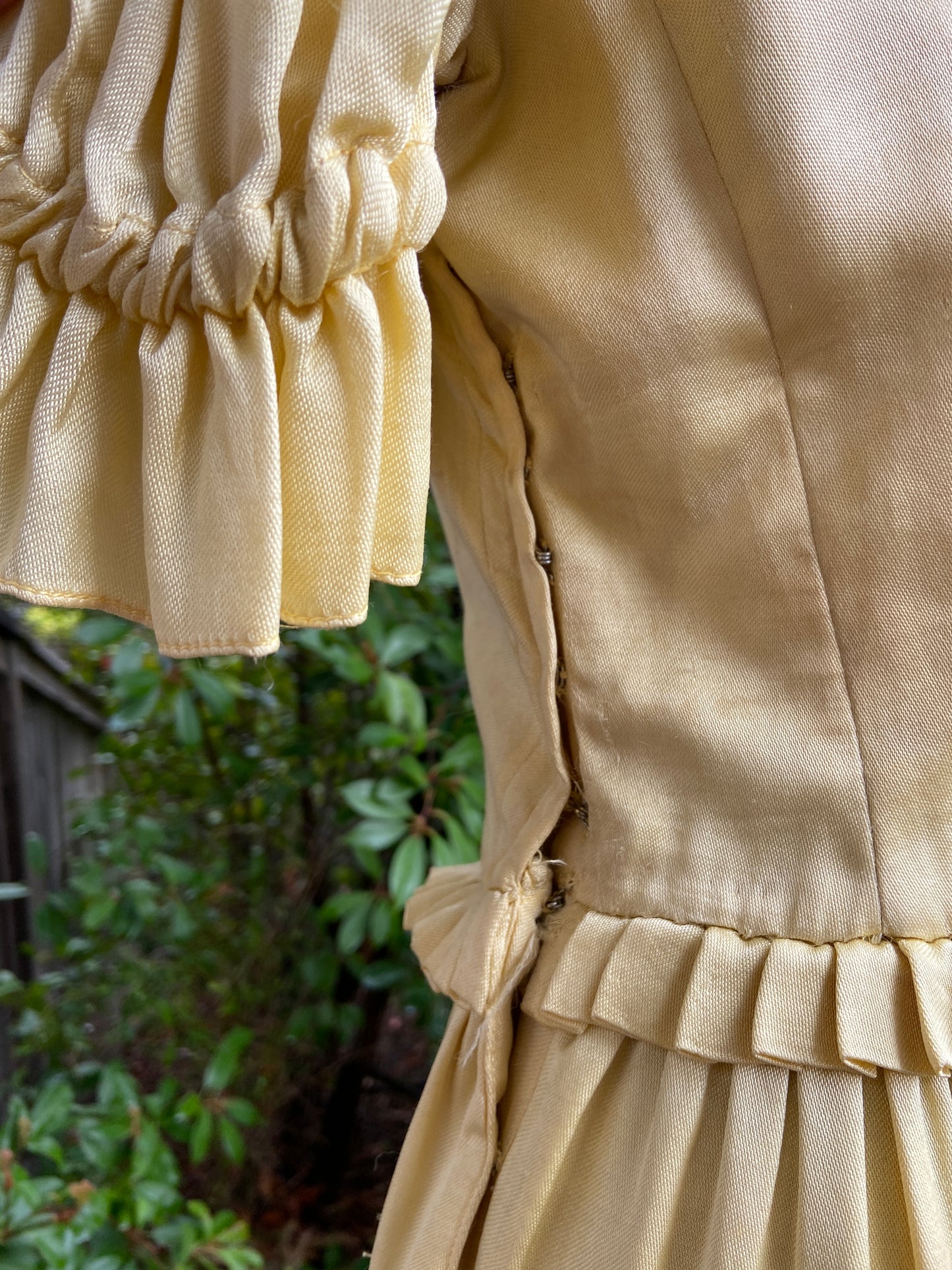 Antique Late Edwardian Golden Messaline Satin Gown