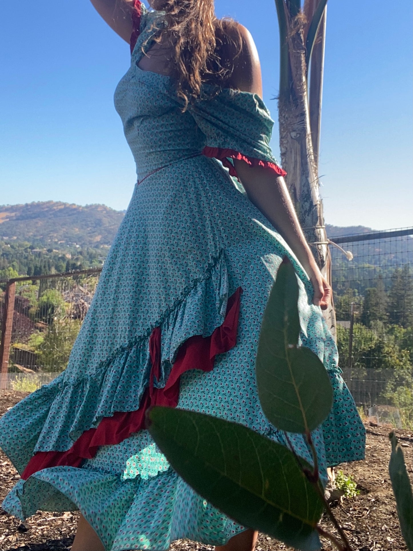 1940s Feedsack Tiered Western Priaire Dress