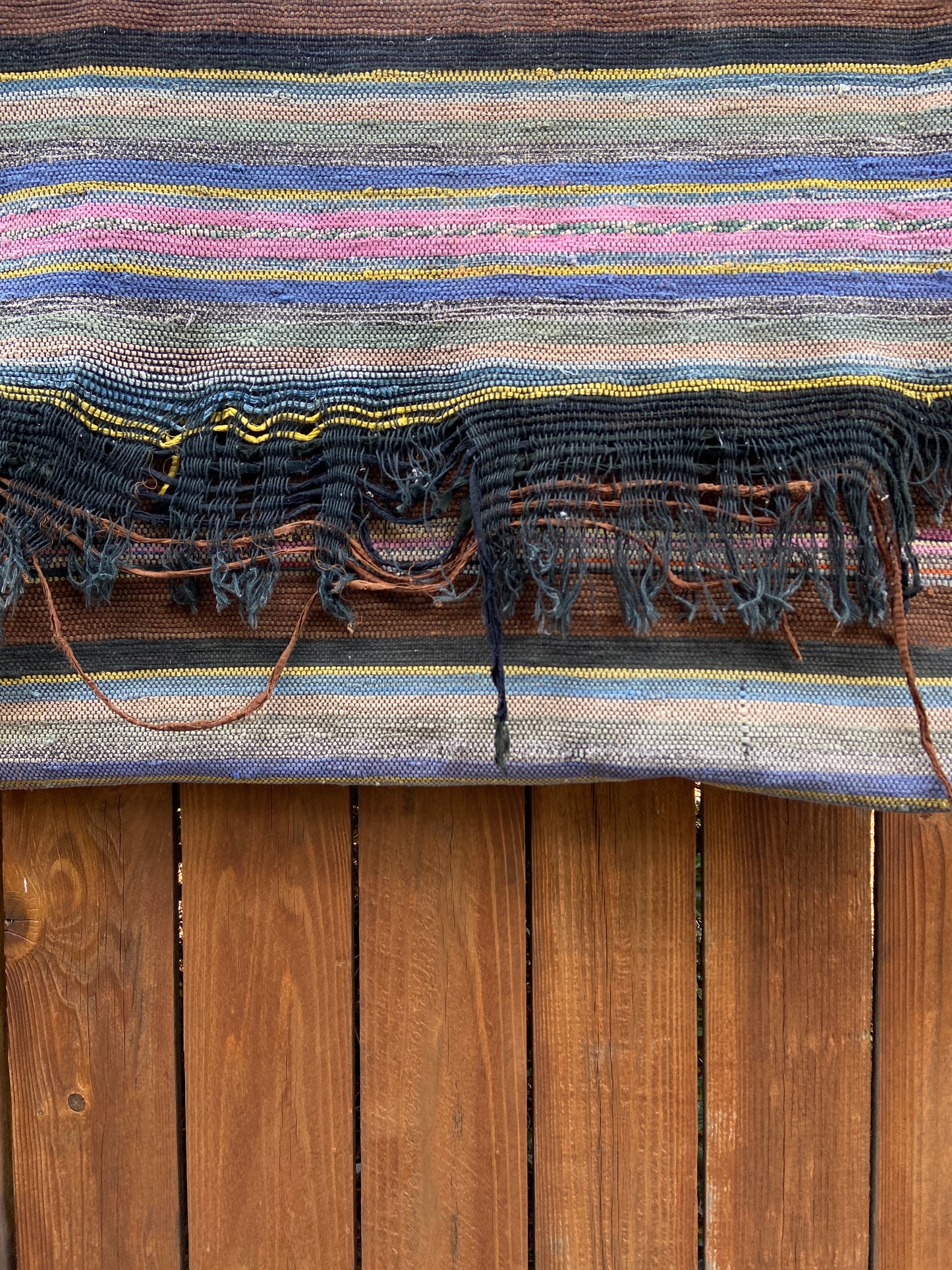 Depression Era Handmade Rag Rug Runner