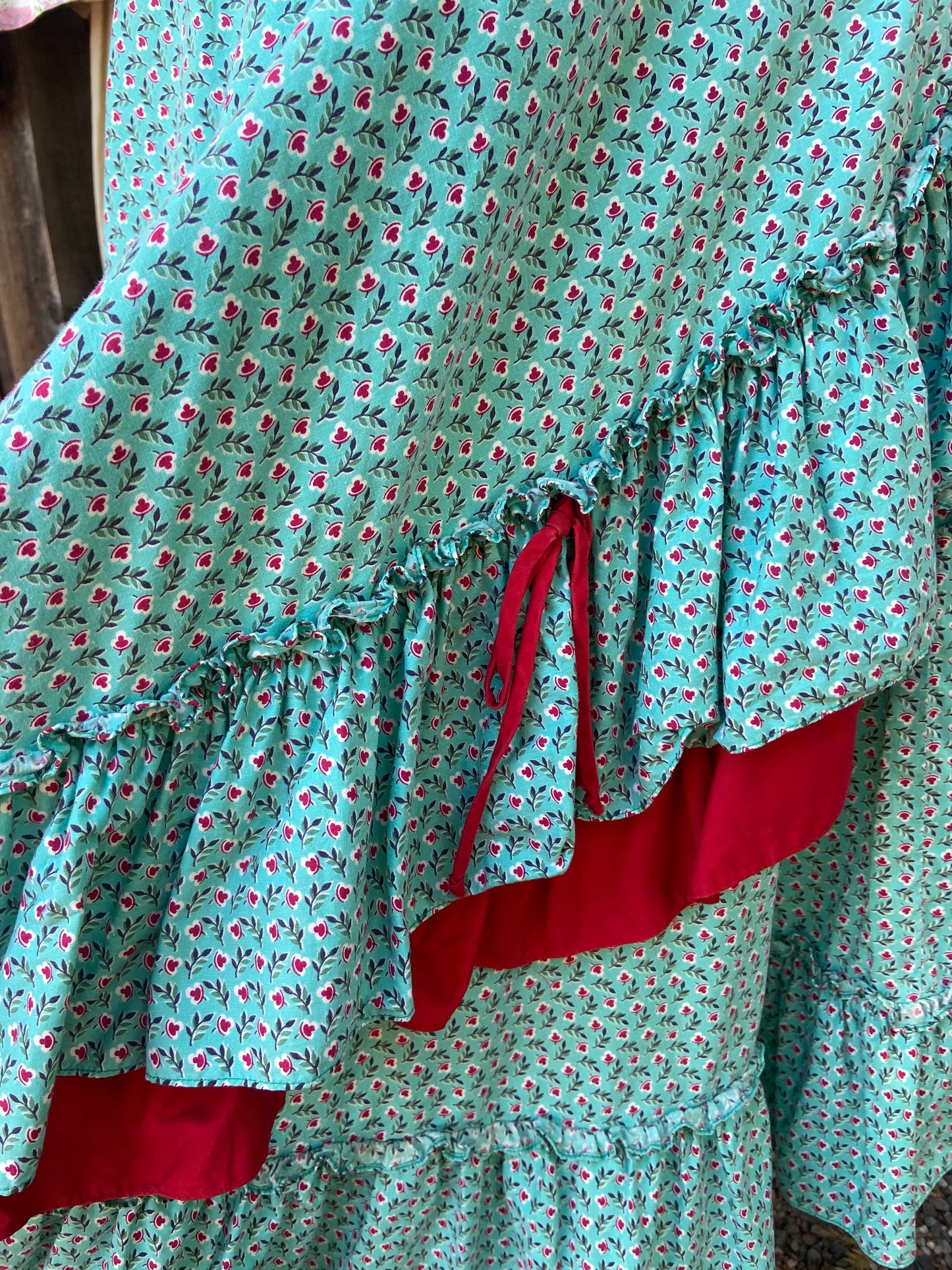 1940s Feedsack Tiered Western Priaire Dress