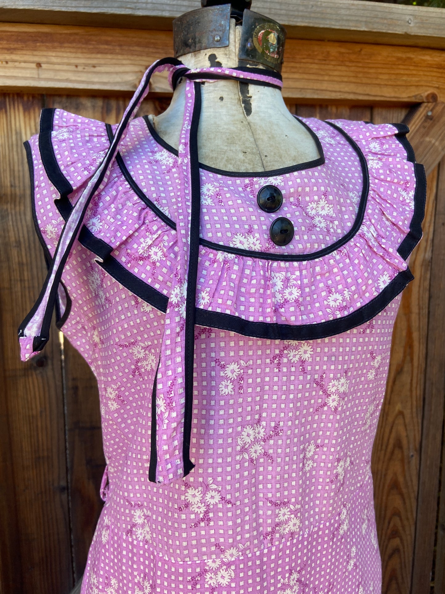 1930s NRA Ruffle Floral House Dress