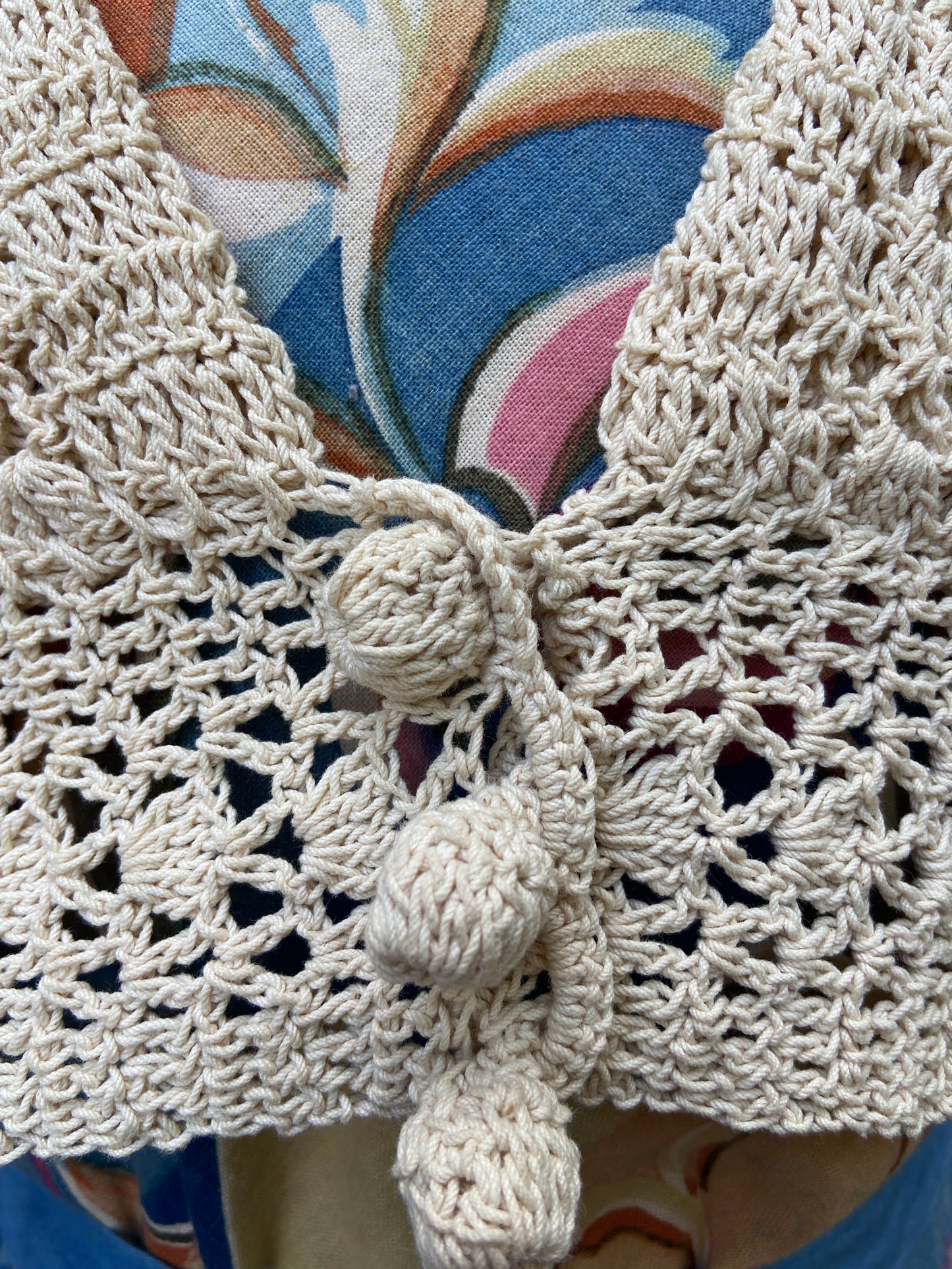 1930s Hand Crochet Cropped Cardigan Blouse