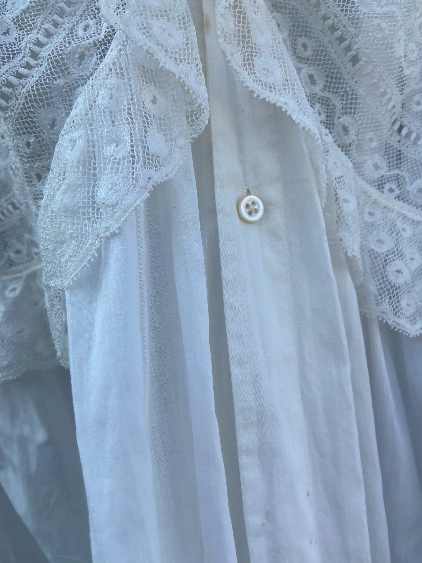 1890s Trousseau Cotton Leg O Mutton Gown