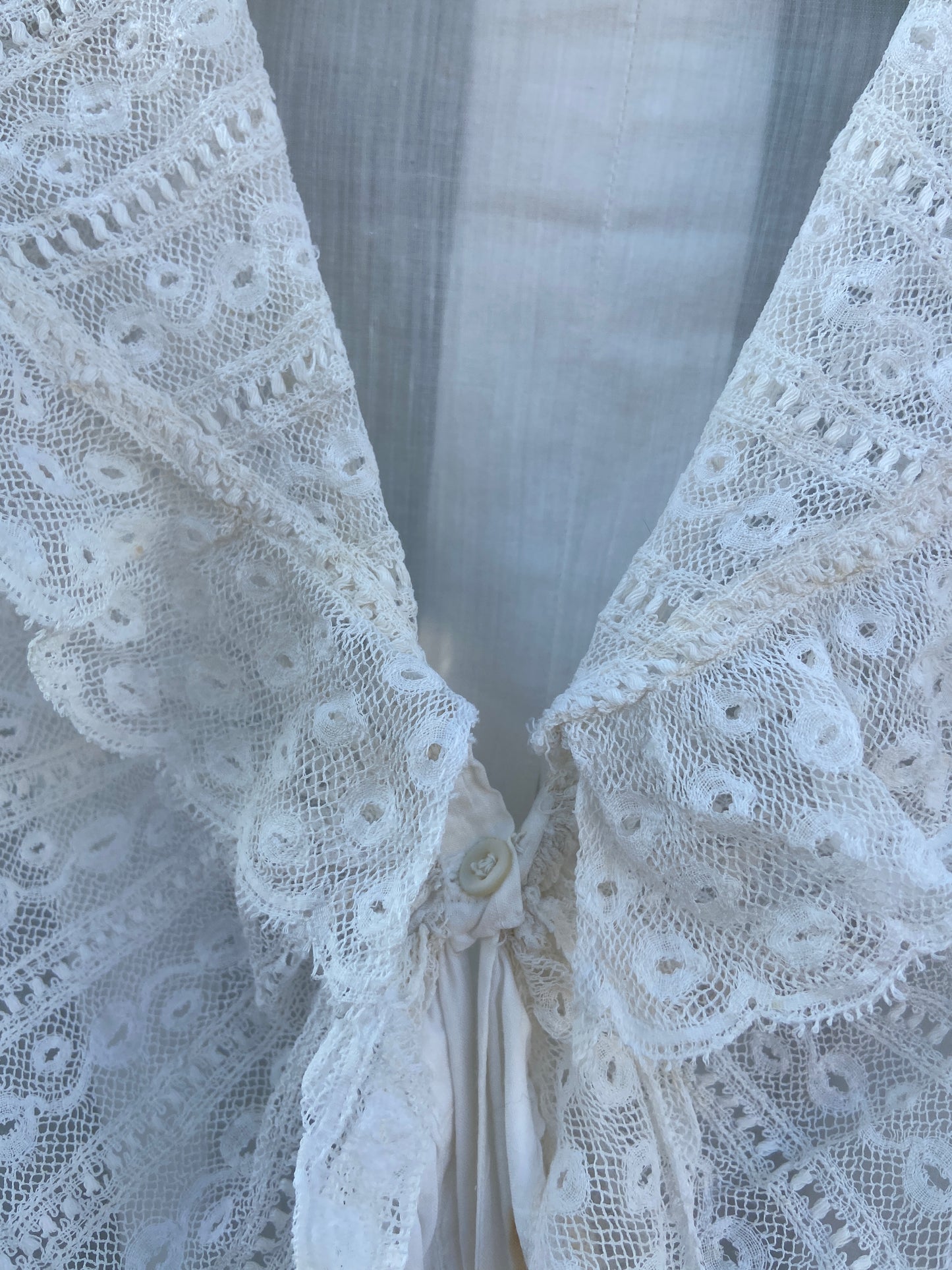 1890s Trousseau Cotton Leg O Mutton Gown