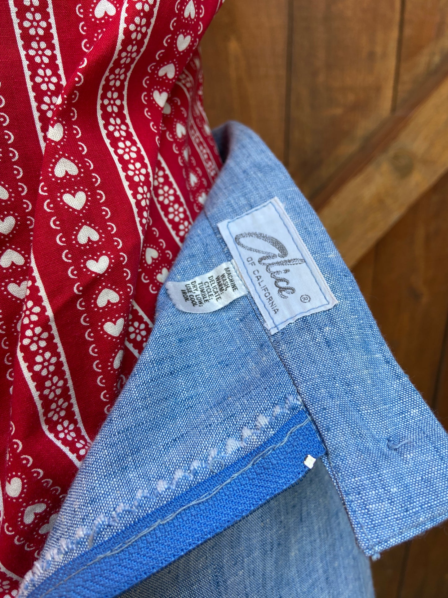 1960s Chambray A-Line Skirt With Pockets