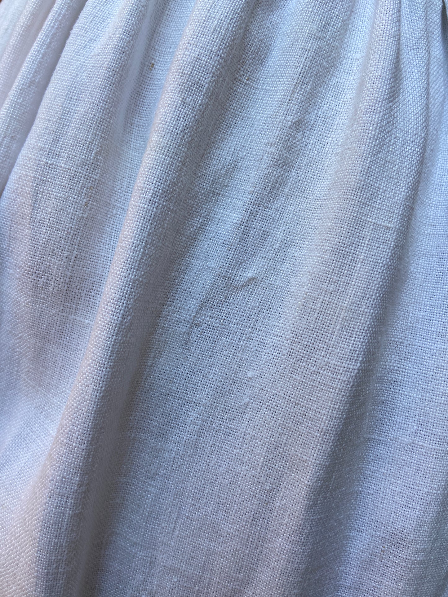 Antique Europen Linen and Cornflower Blue Floral Embroidered Skirt