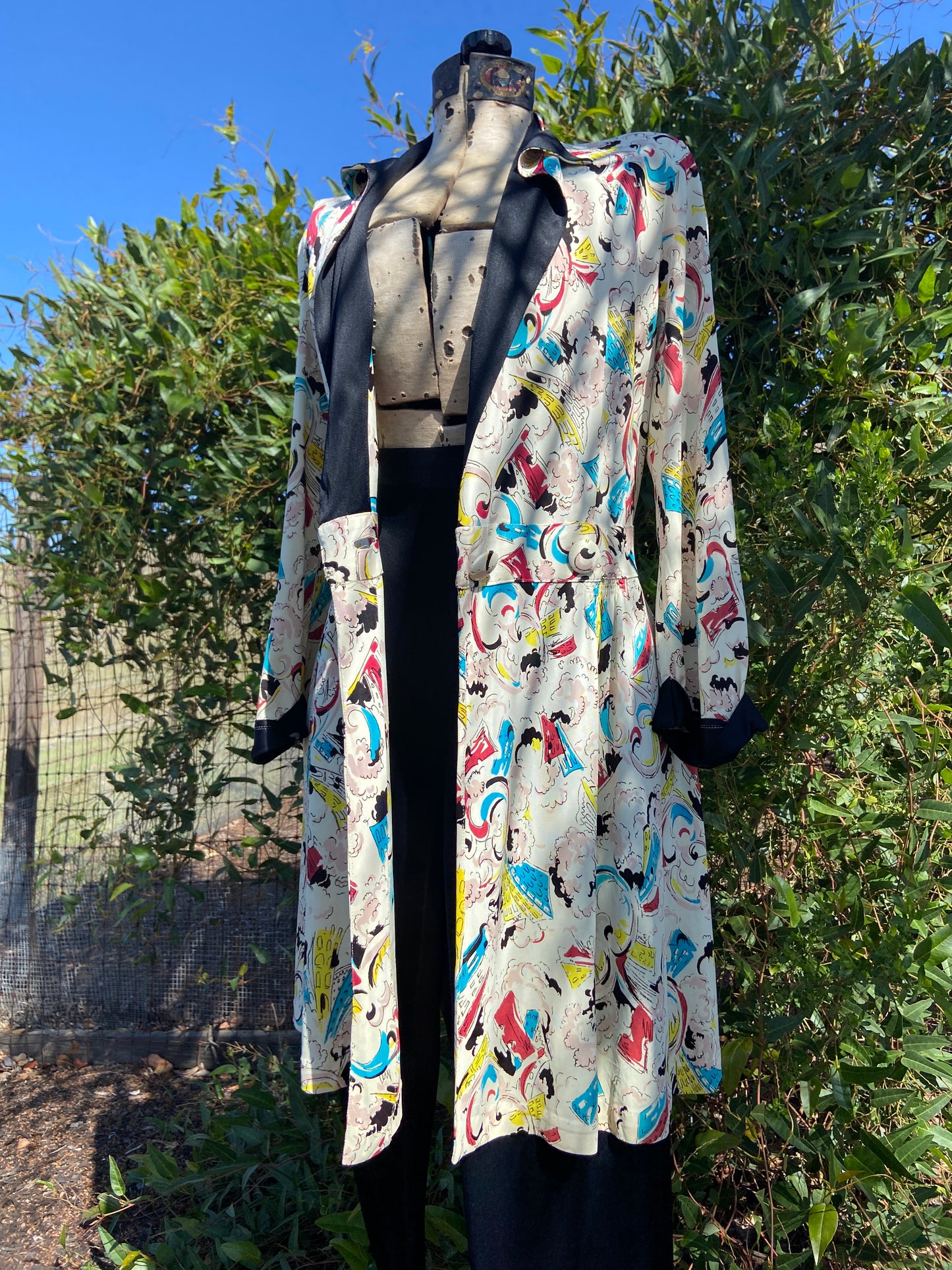 1940s Novelty Print Hostess Lounge Set