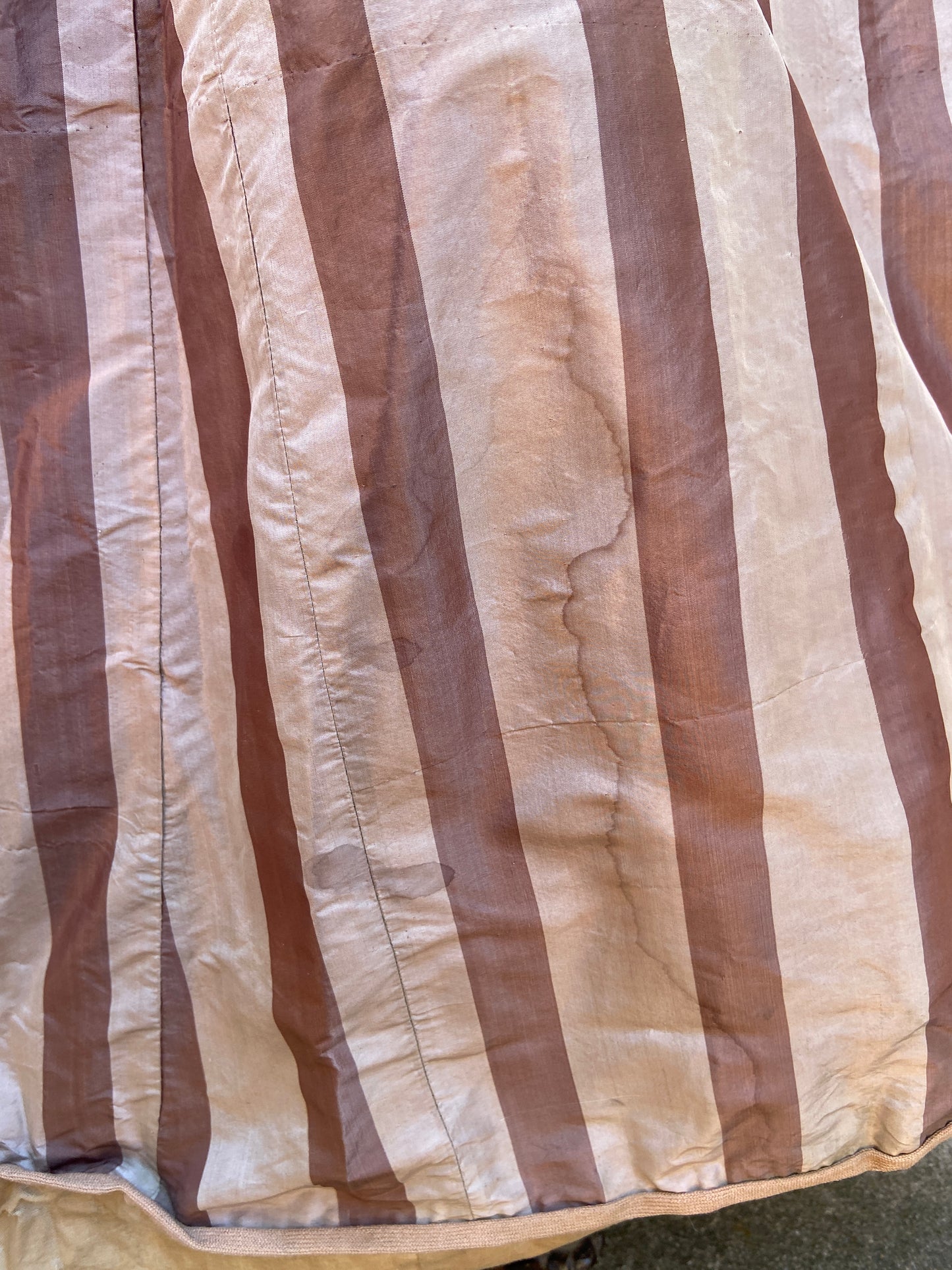 Antique 1860s Striped Evening Dress