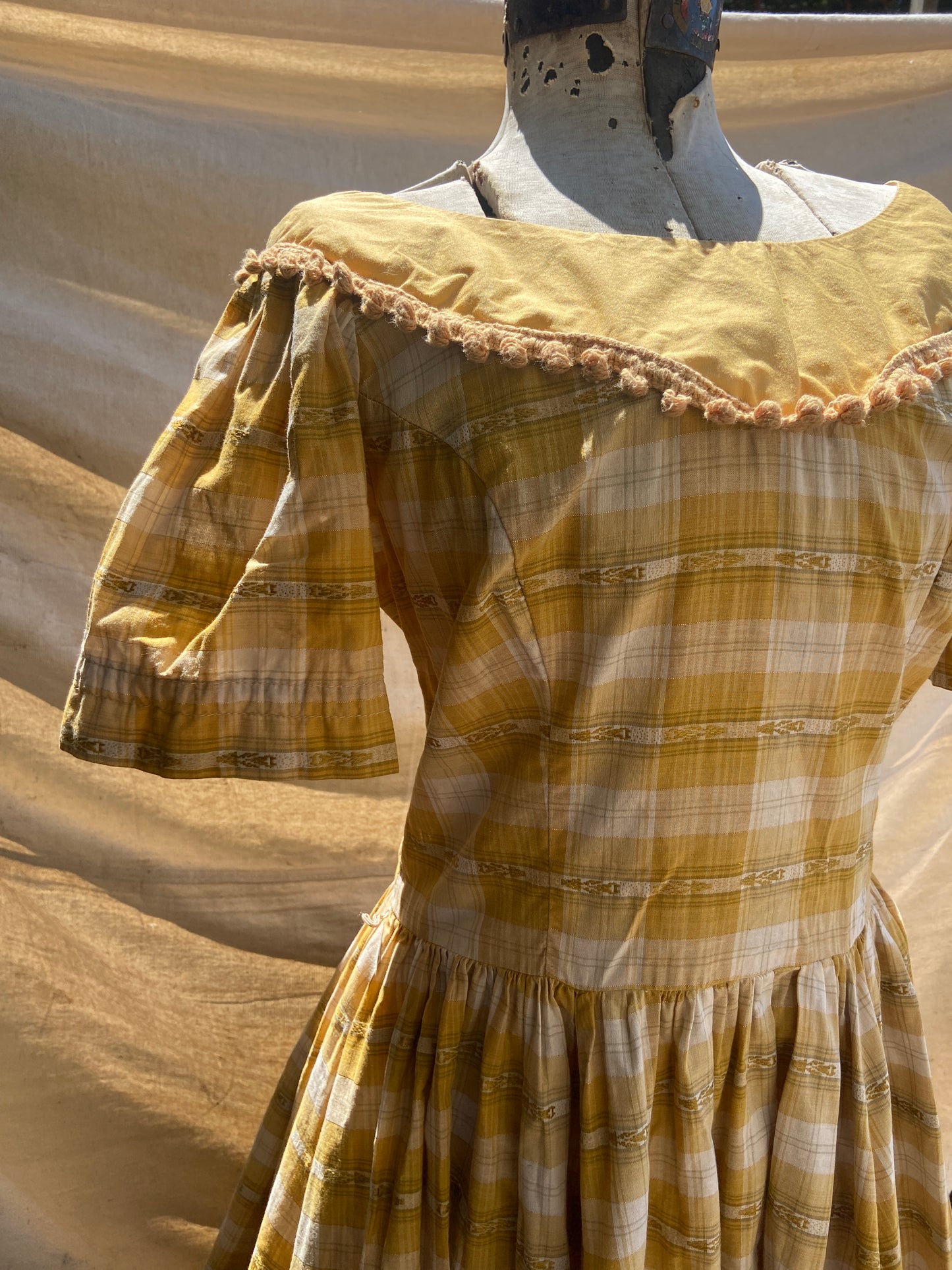 1950s H Bar C Plaid Western Dress