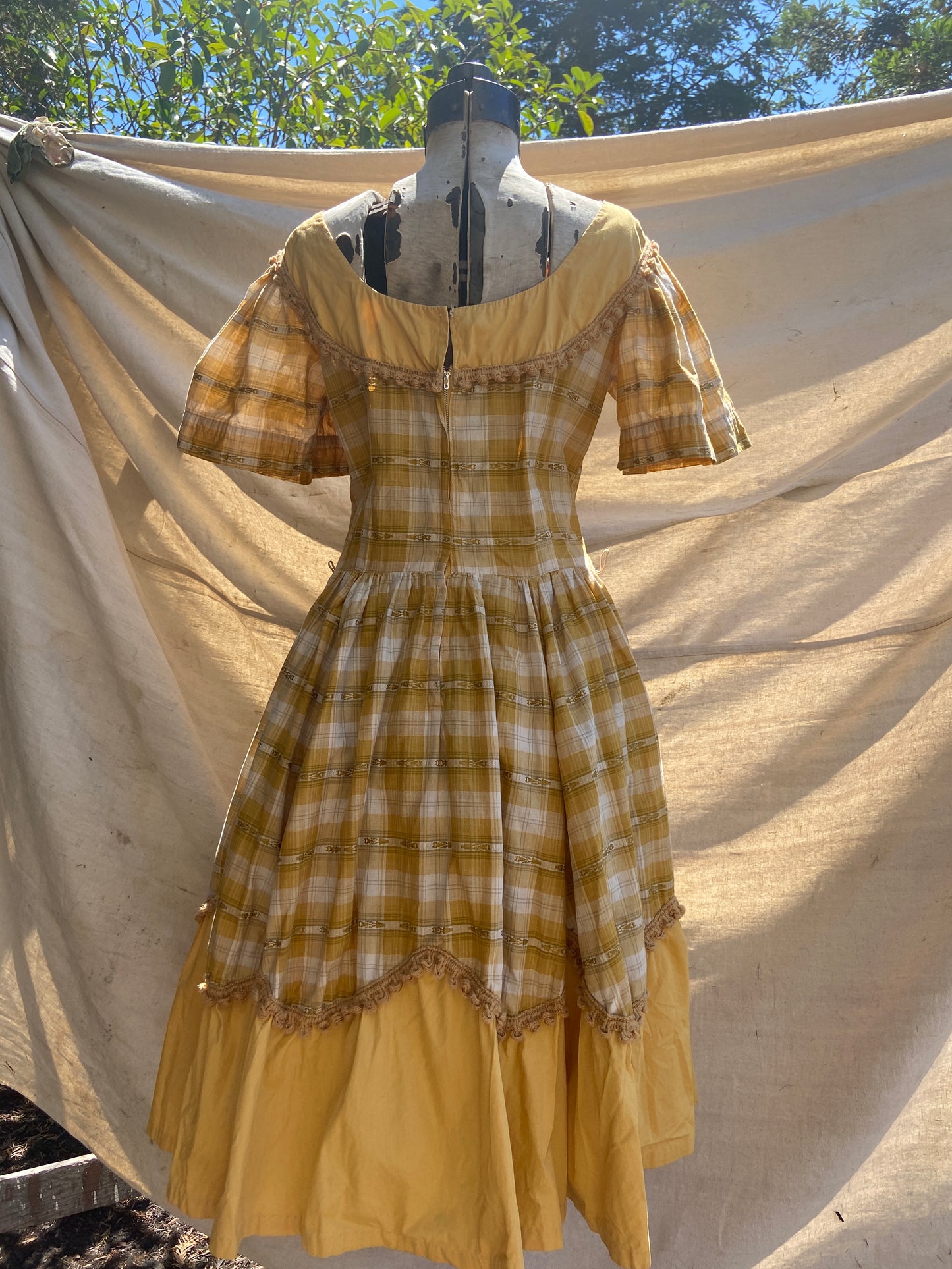 1950s H Bar C Plaid Western Dress