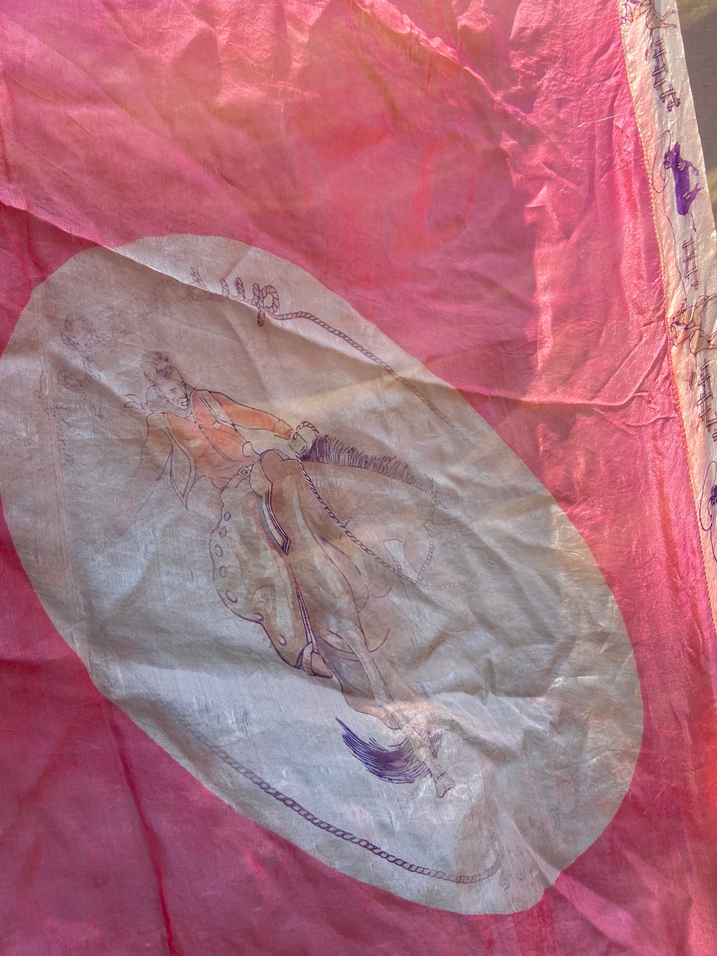 1940s/50s Silk Pendleton Round Up Rodeo Cowboy Bandana
