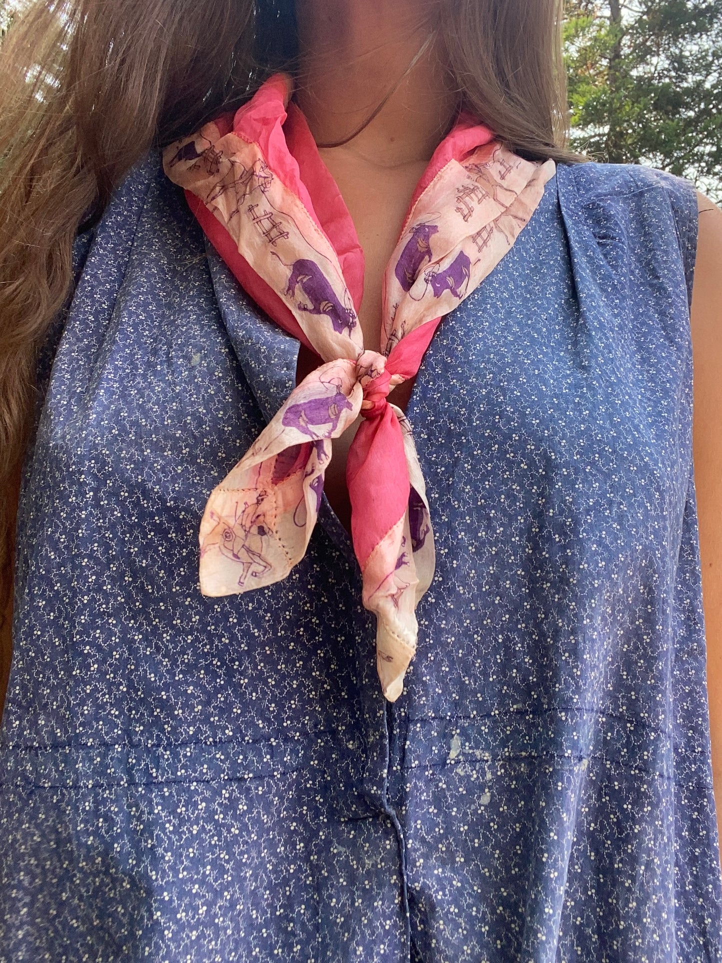 1940s/50s Silk Pendleton Round Up Rodeo Cowboy Bandana