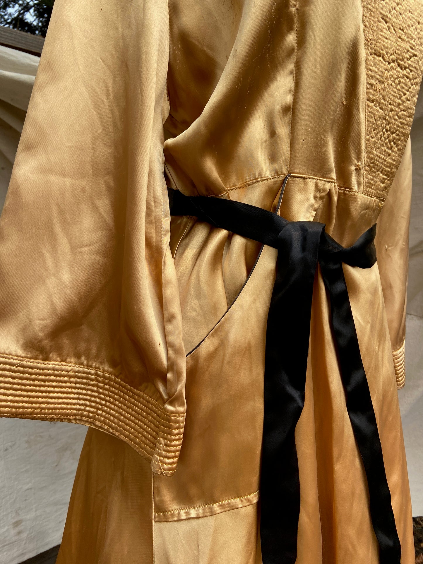 1940s Two Piece Satin Hostess Pajamas