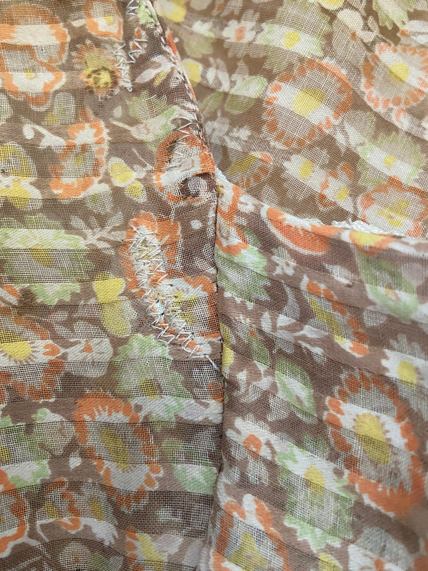 Late 1920s Autumnal Voile Day Dress