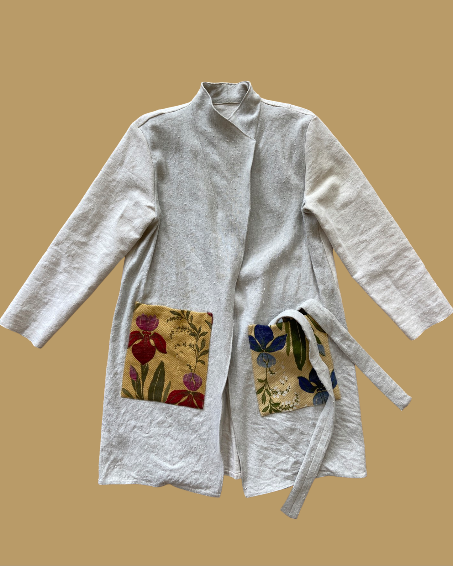 Of The Palms Handmade 19th C Linen Patch Pocket Jacket