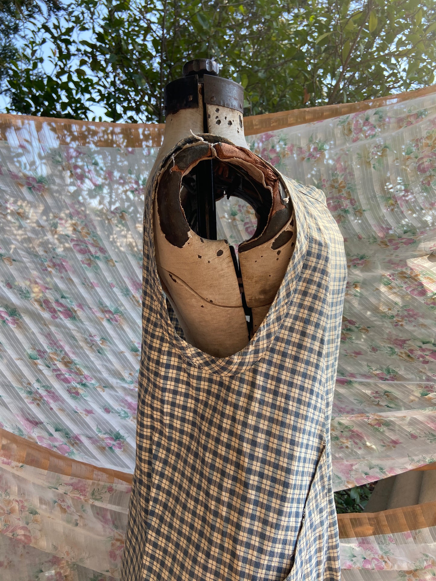 Antique Victorian Homespun Workwear Dress