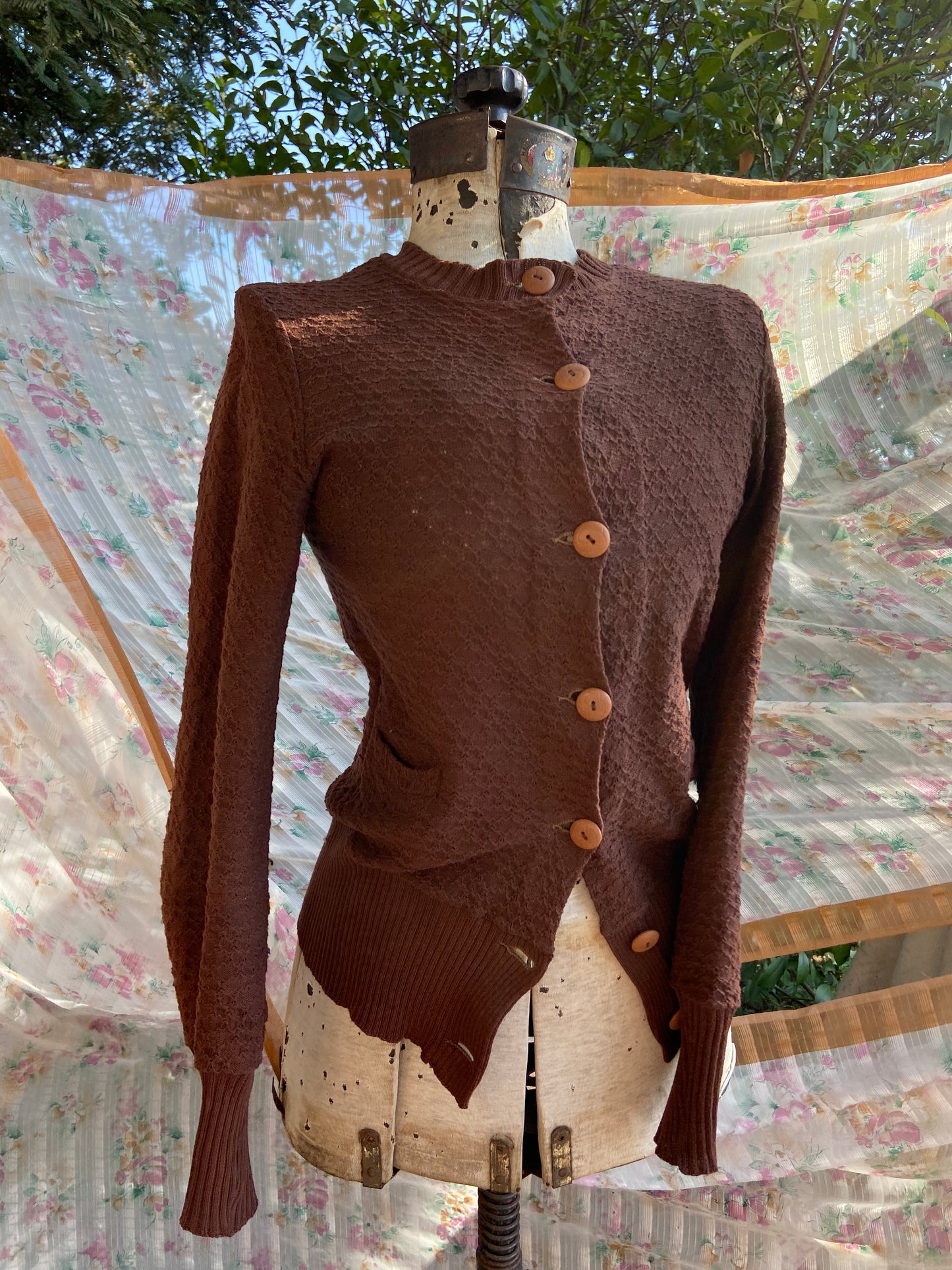 1930s Textured Knit Cardigan