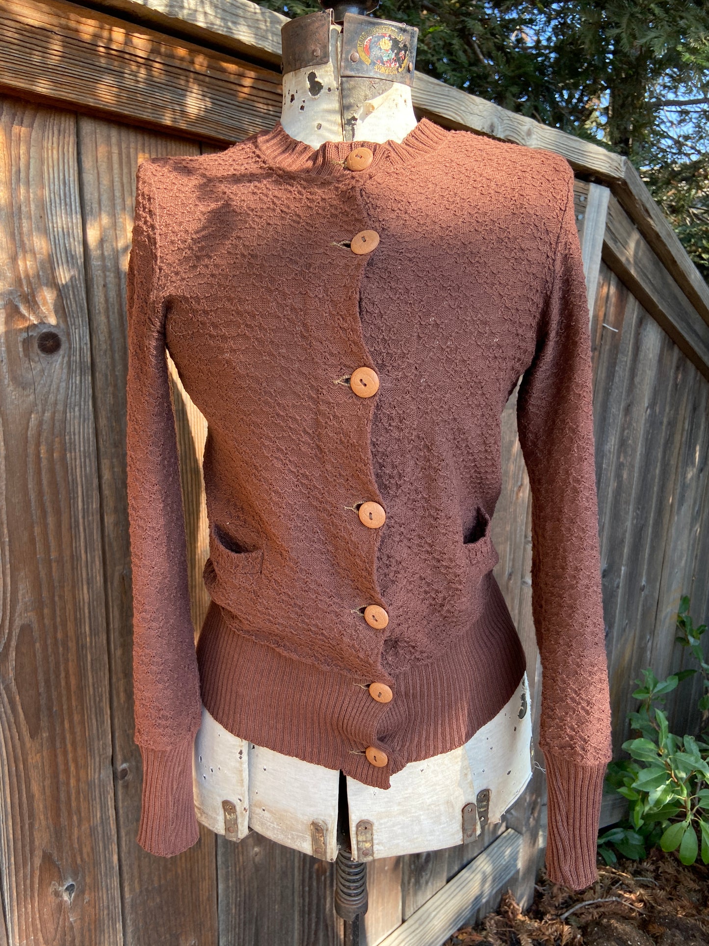 1930s Textured Knit Cardigan
