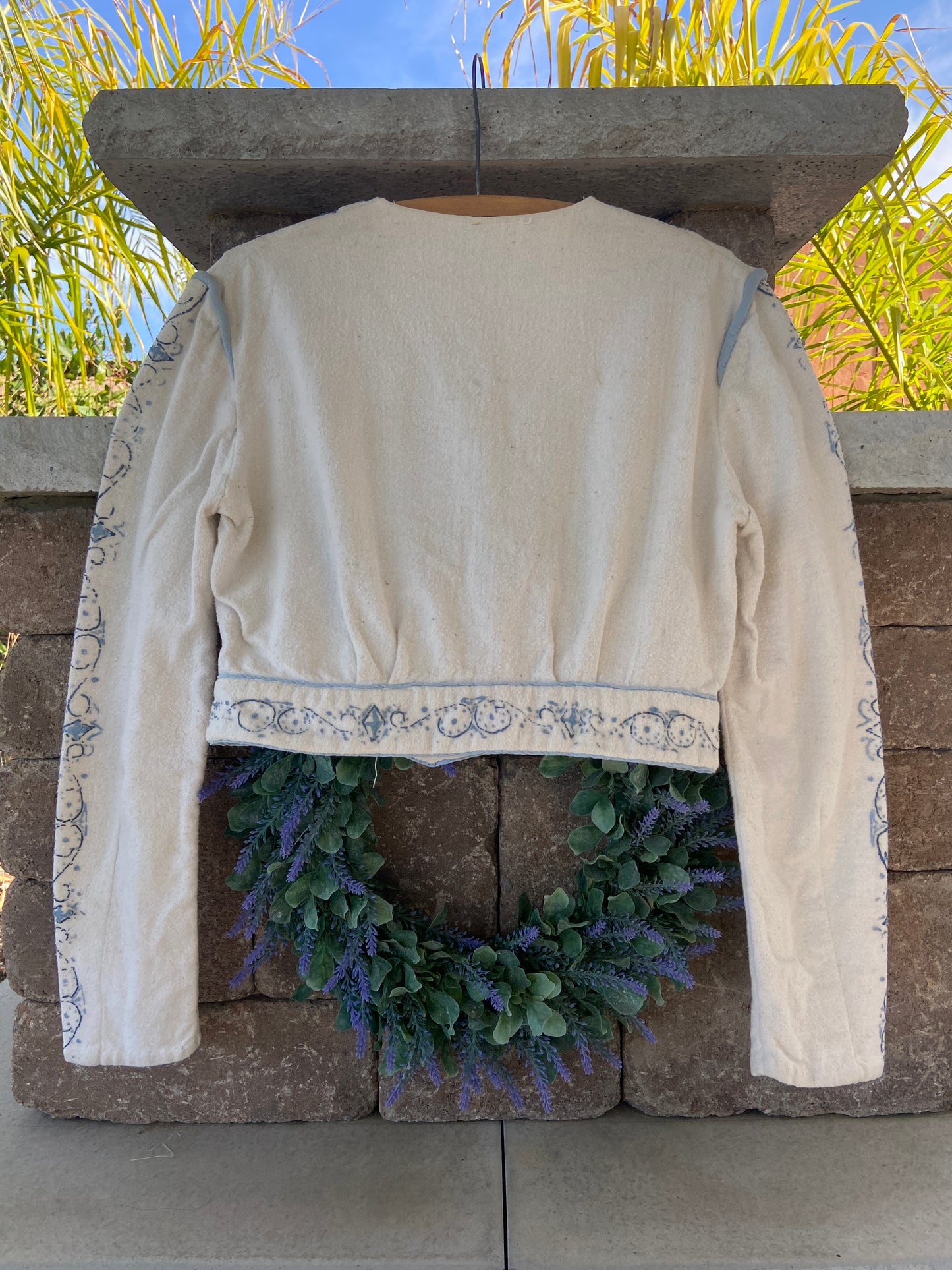 1940s Scandinavian Hand Painted Fleece Blouse